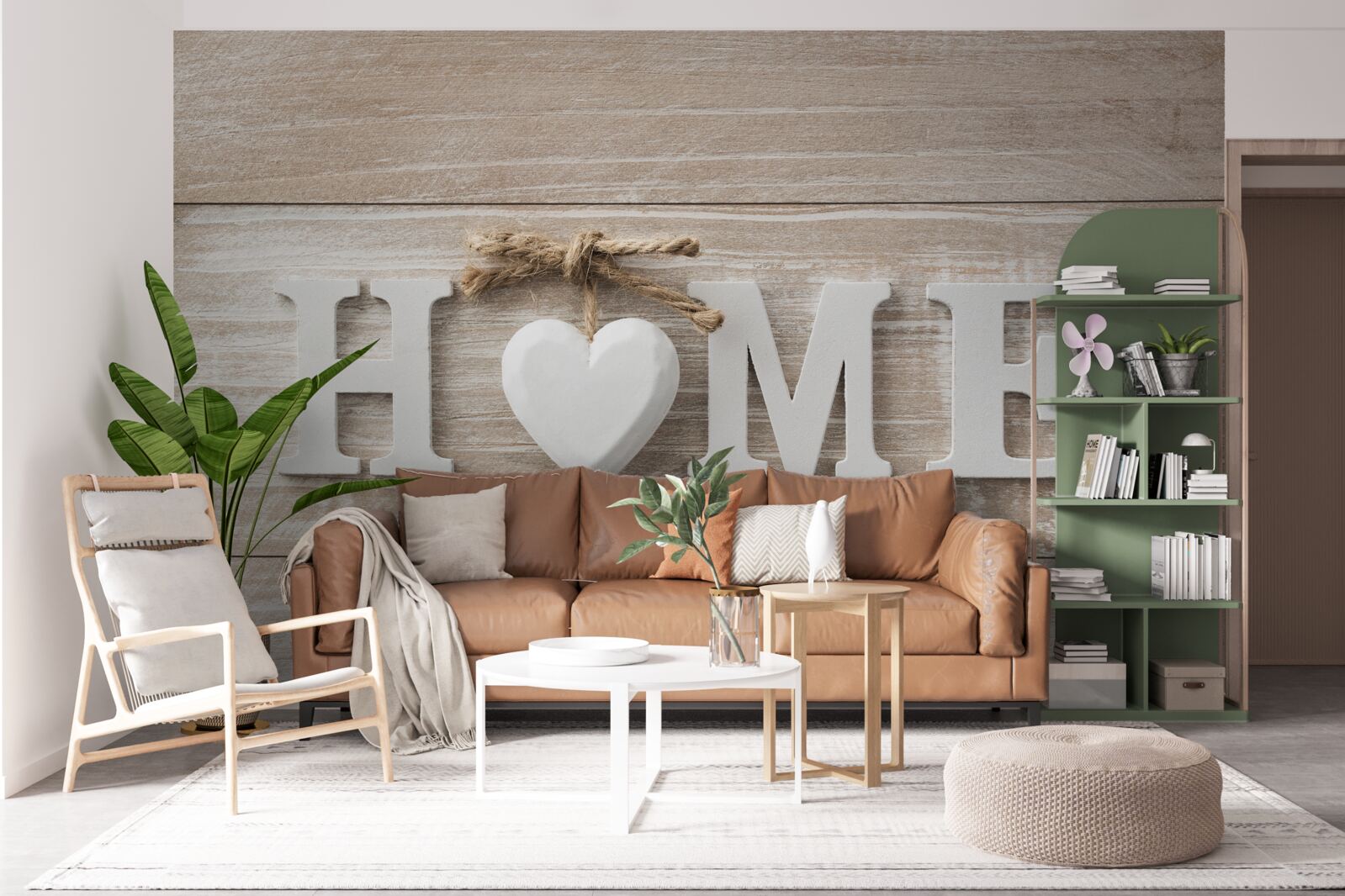 Fototapeta text "domov" na pozadí stromov