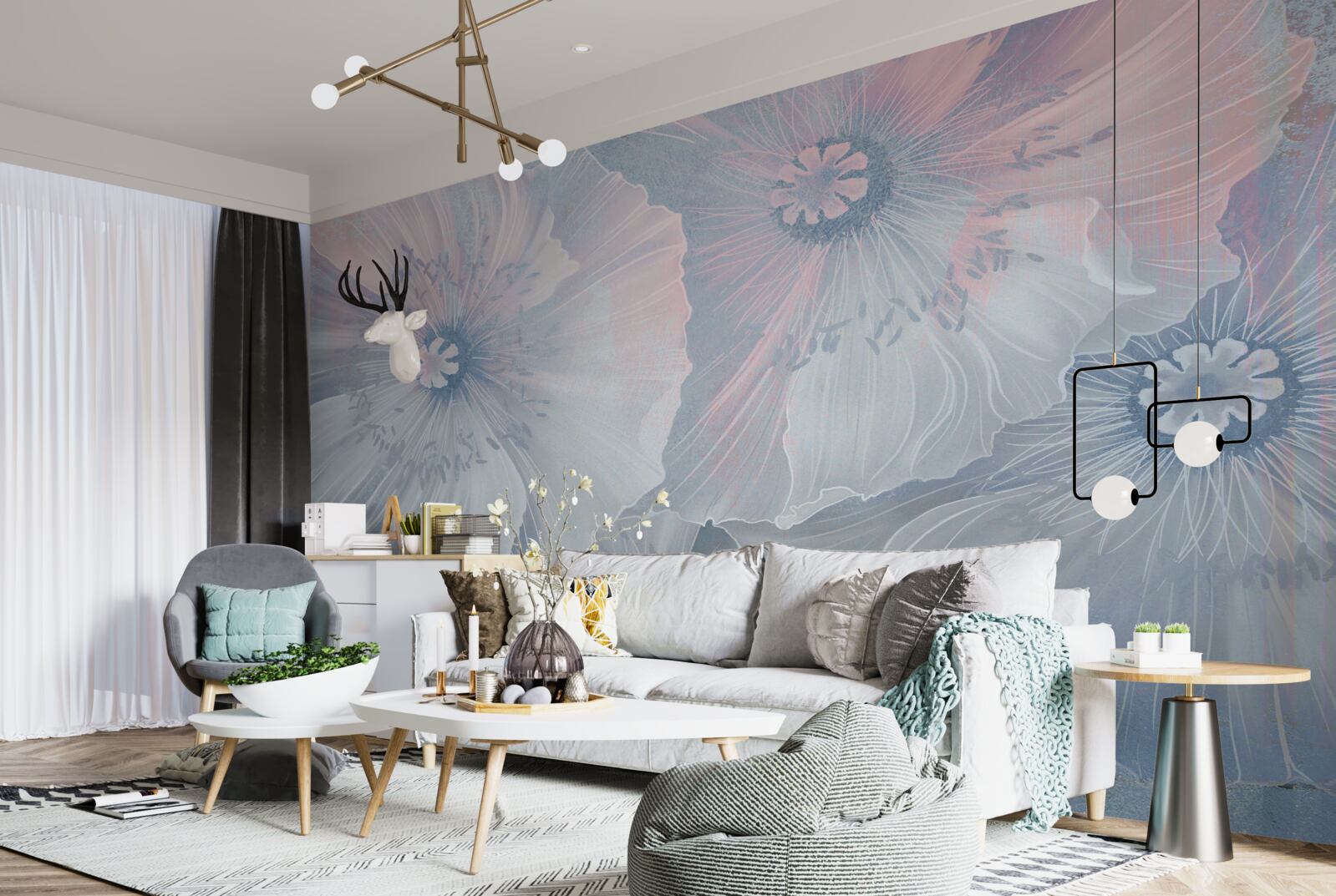 Fototapeta obrázok na pozadí s makom meniacim farbu ako chameleóny