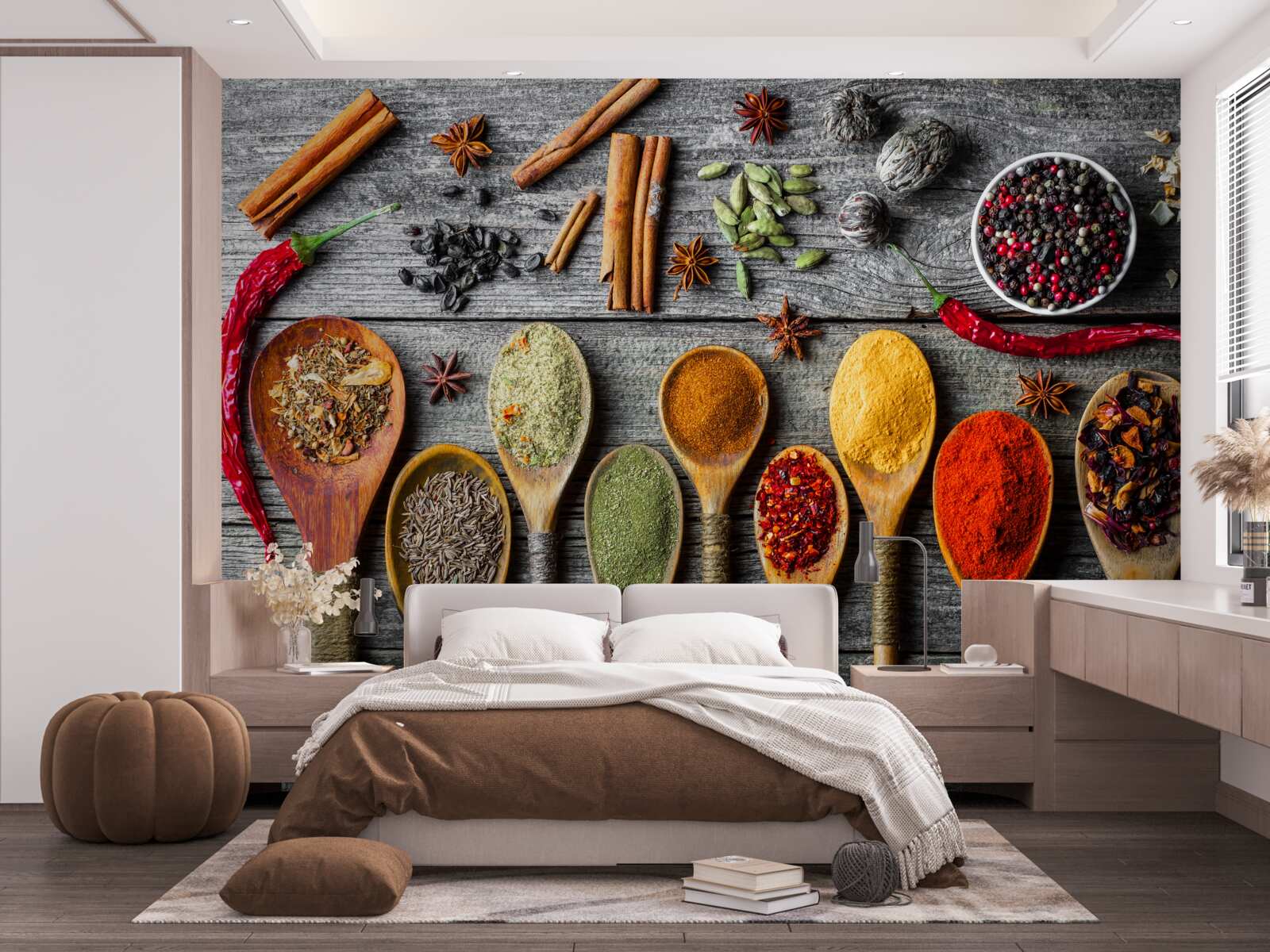 Fototapeta svetlé korenie v príboroch