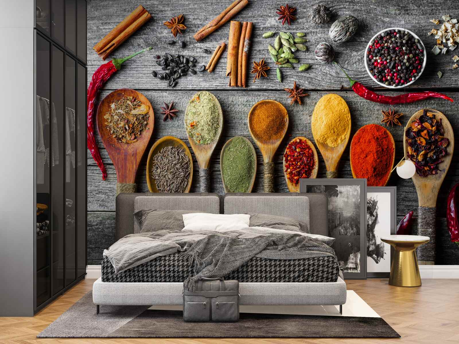 Fototapeta svetlé korenie v príboroch