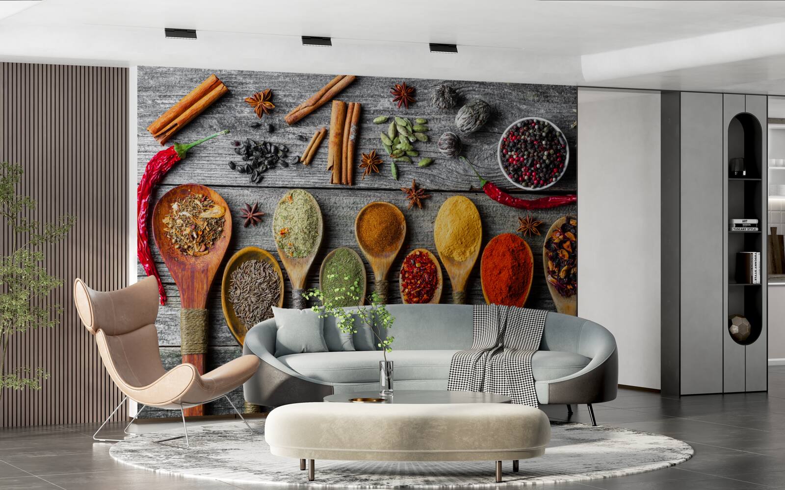 Fototapeta svetlé korenie v príboroch