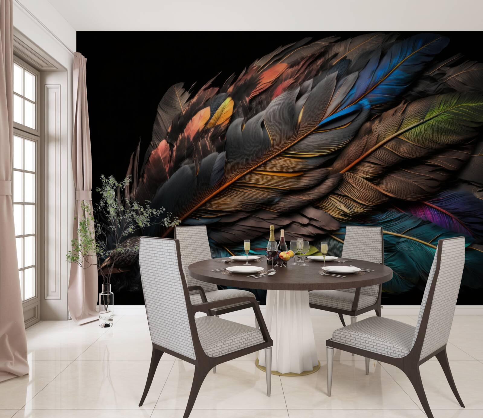 Fototapeta svetlá farba vtáčieho peria