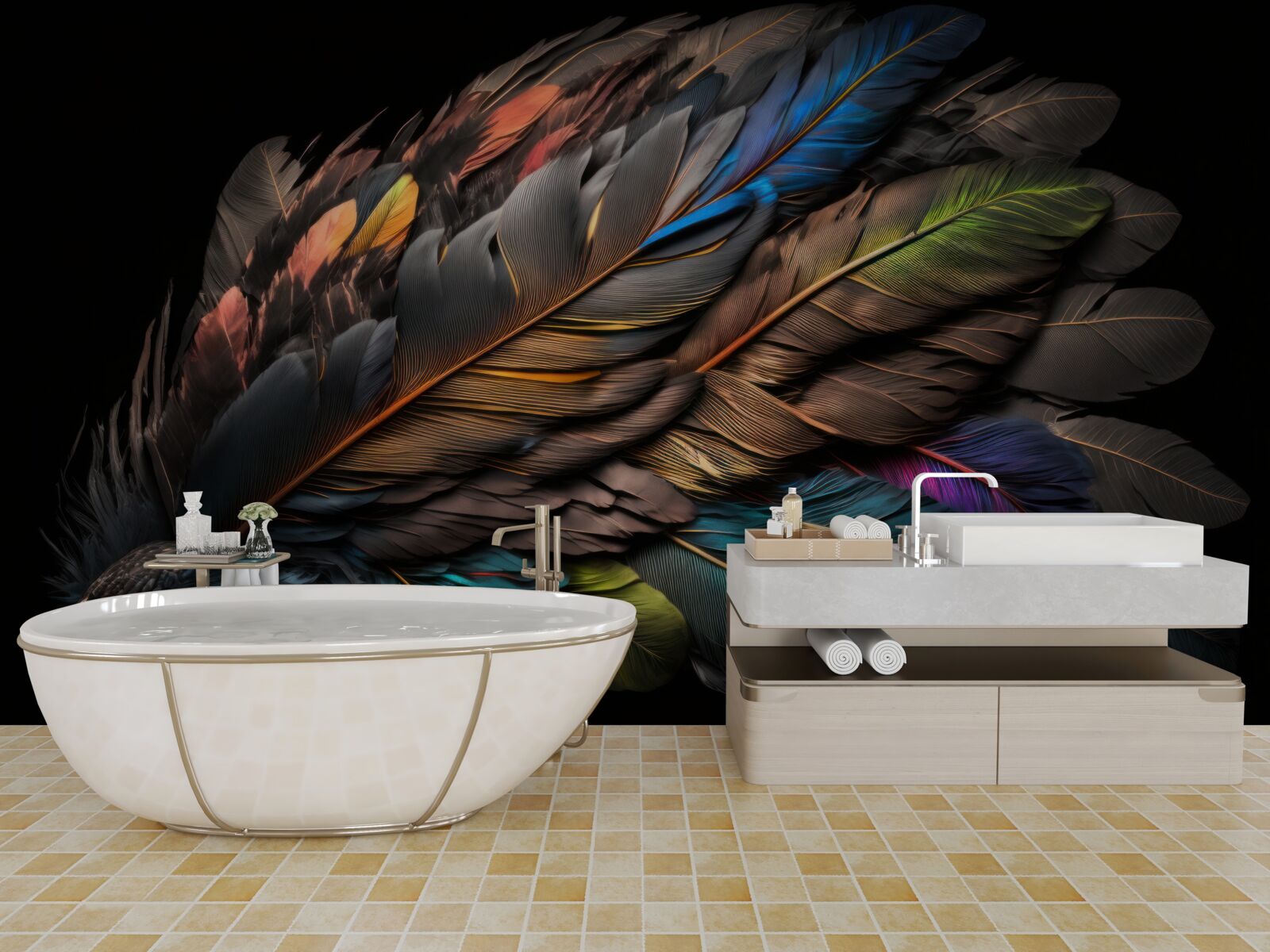 Fototapeta svetlá farba vtáčieho peria