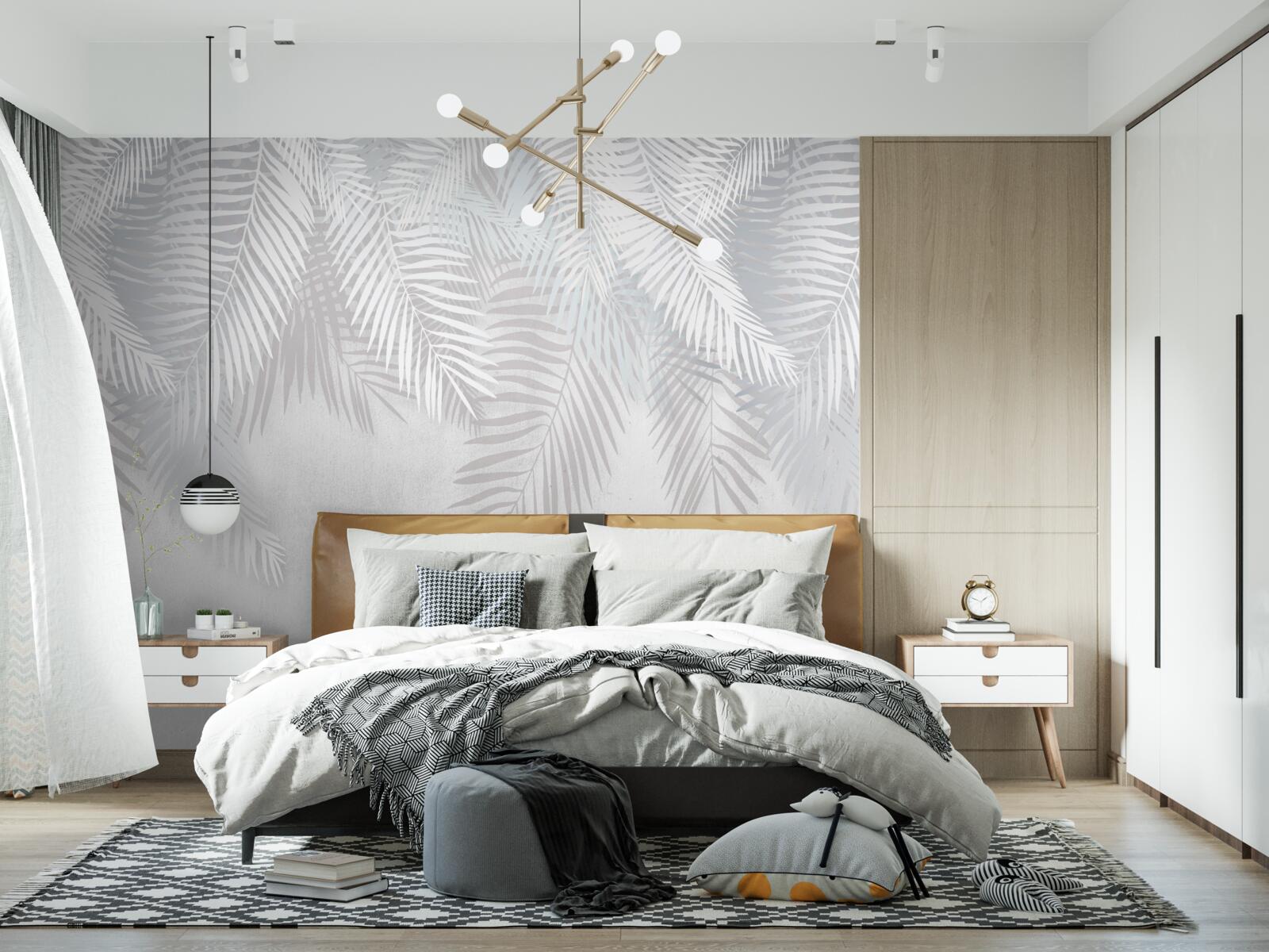 Fototapeta palmové listy na bielom pozadí