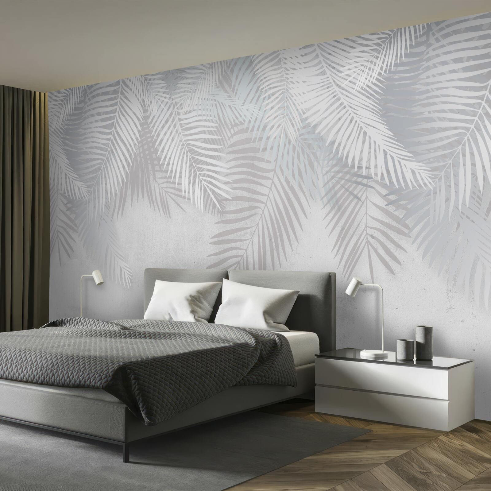 Fototapeta palmové listy na bielom pozadí