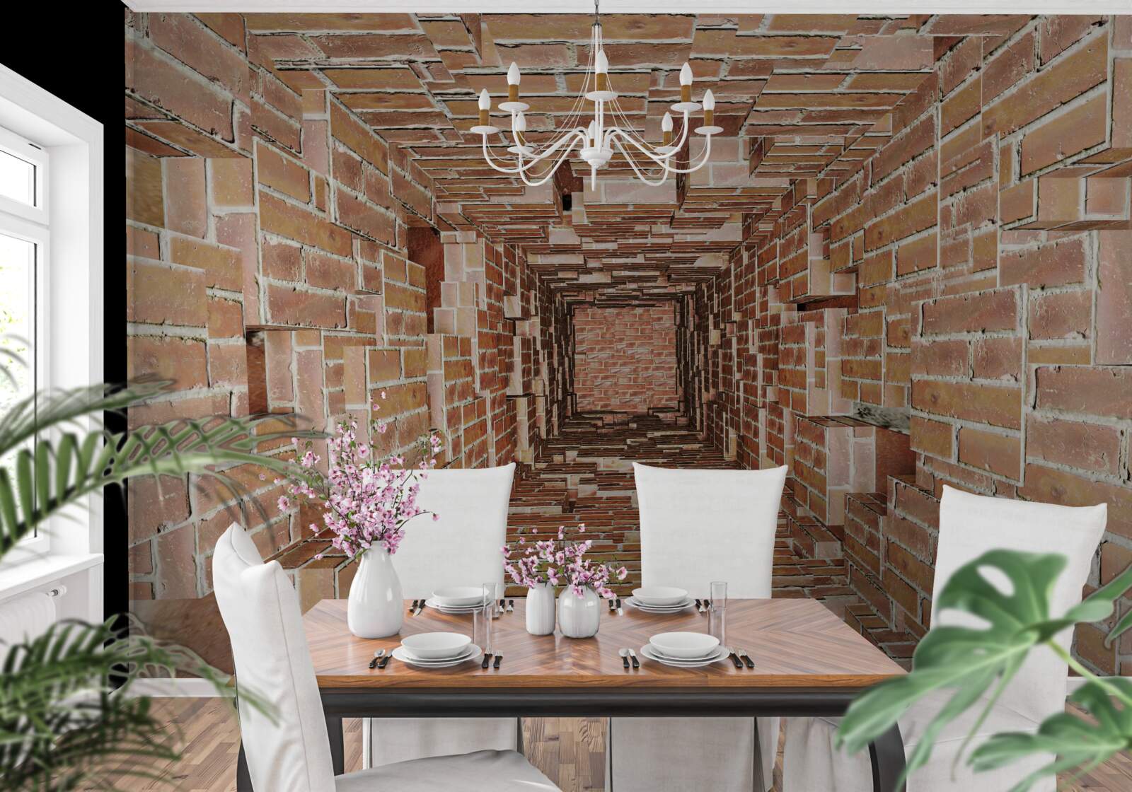 Fototapeta úzka tehlová studňa