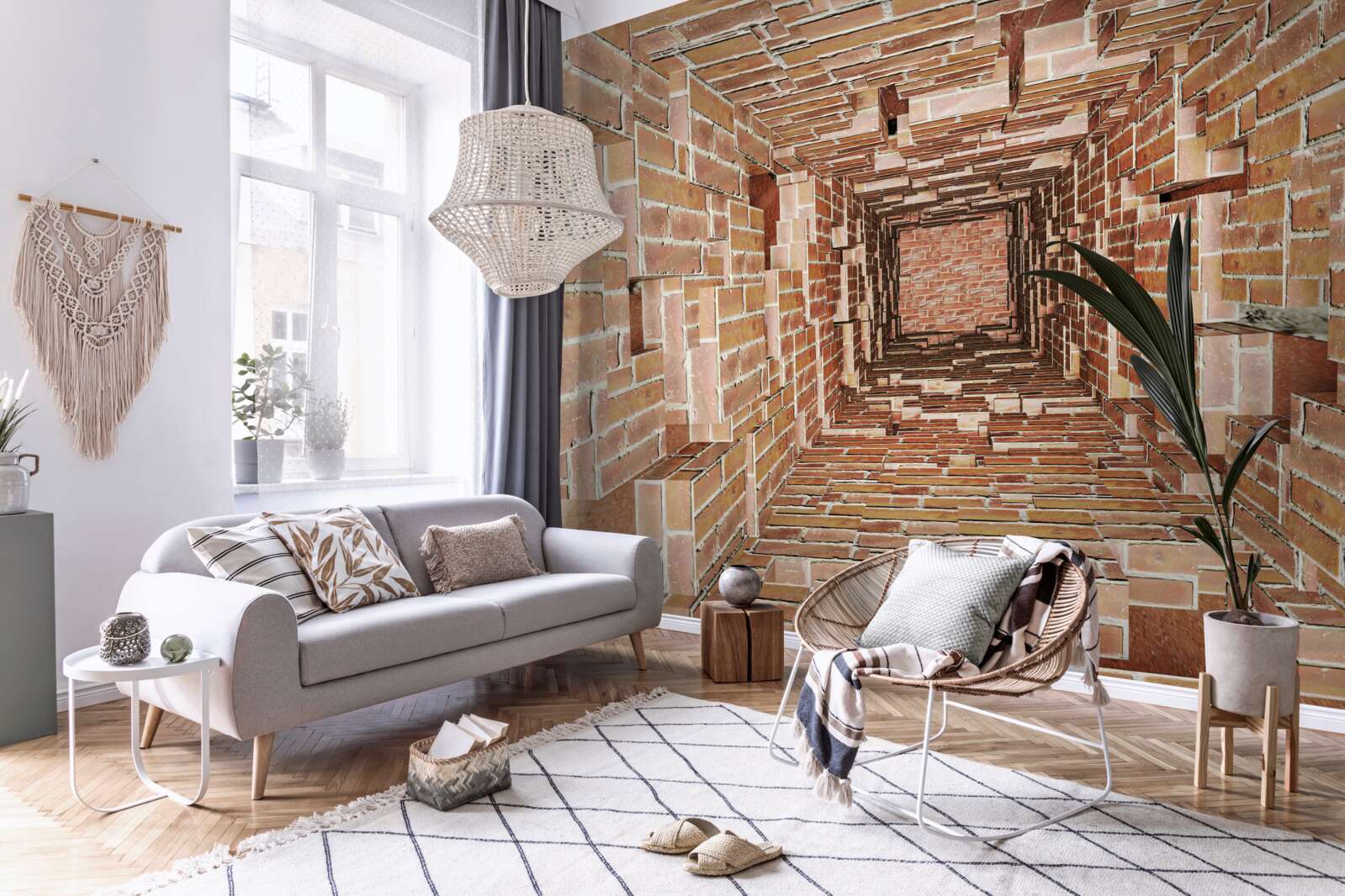 Fototapeta úzka tehlová studňa