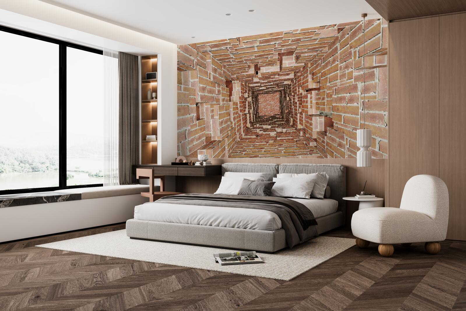 Fototapeta úzka tehlová studňa