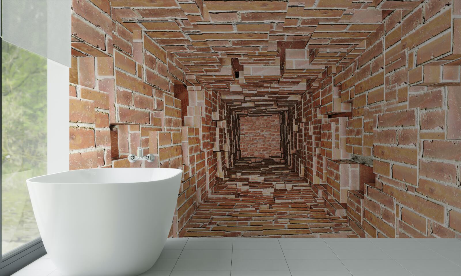 Fototapeta úzka tehlová studňa