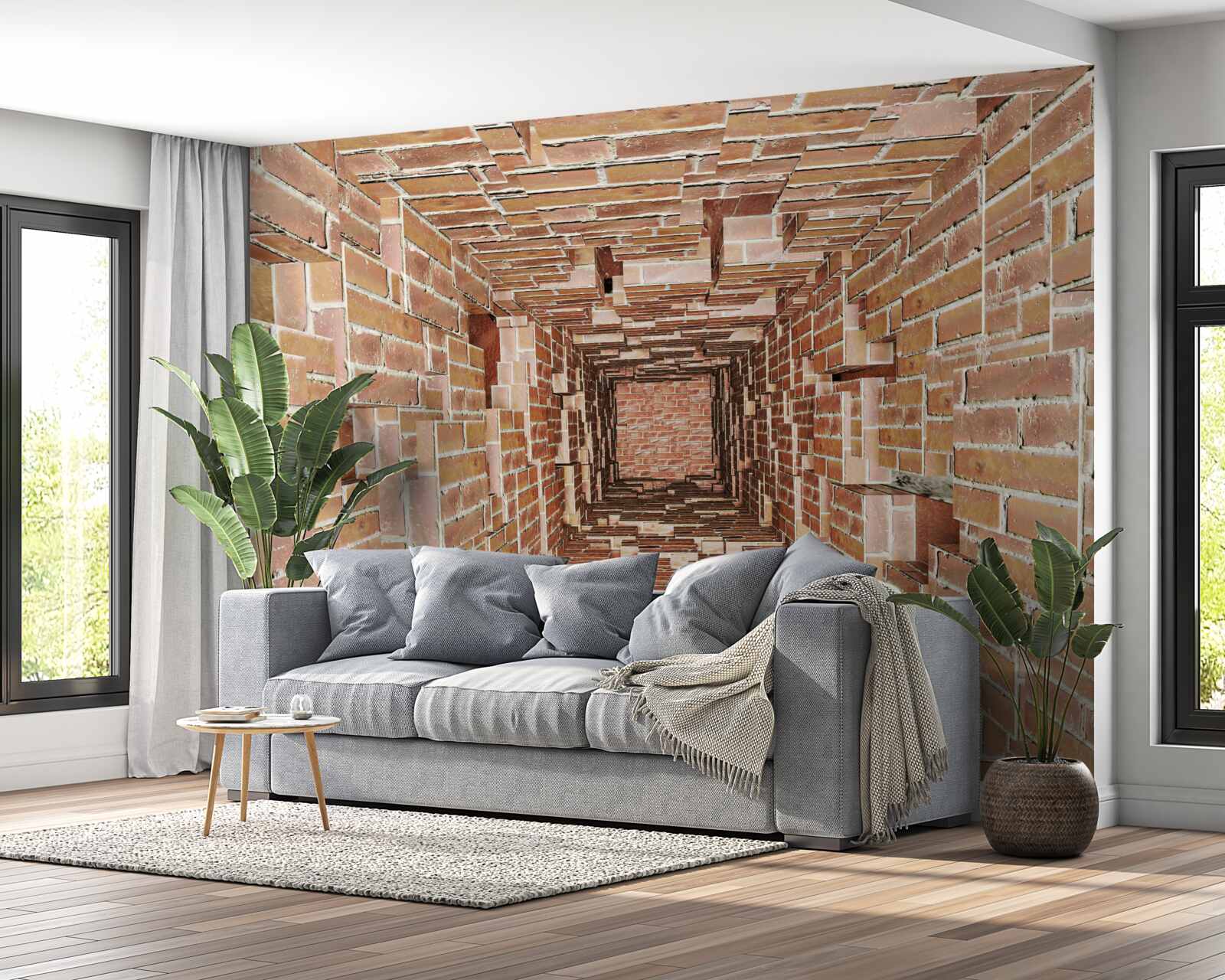 Fototapeta úzka tehlová studňa