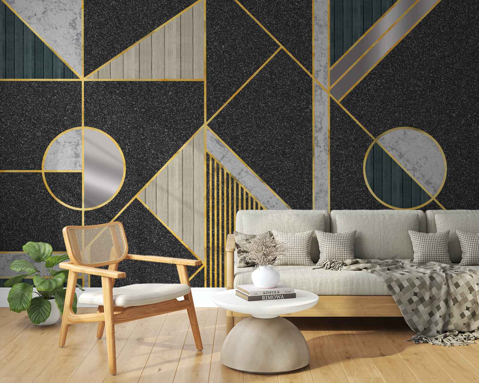 Fototapeta tmavá mozaika so zlatými odtieňmi