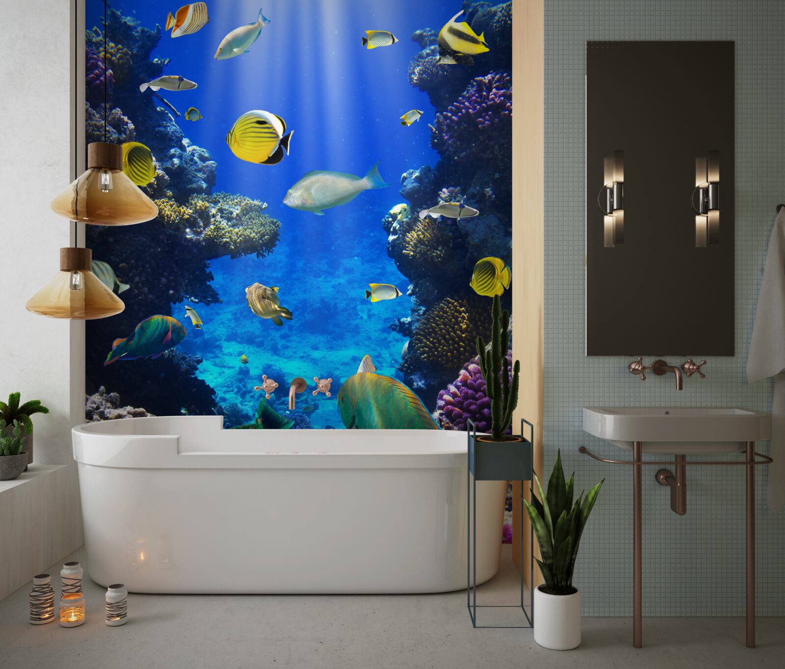 Fototapeta ryby v oceánskych koralových útesoch