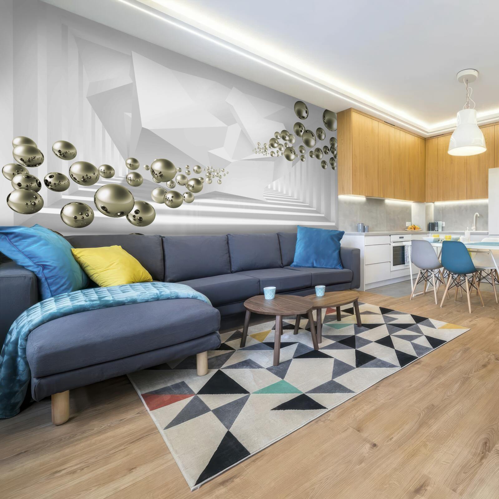 Fototapeta abstraktný tunel, v ktorom odlietajú zlaté perly