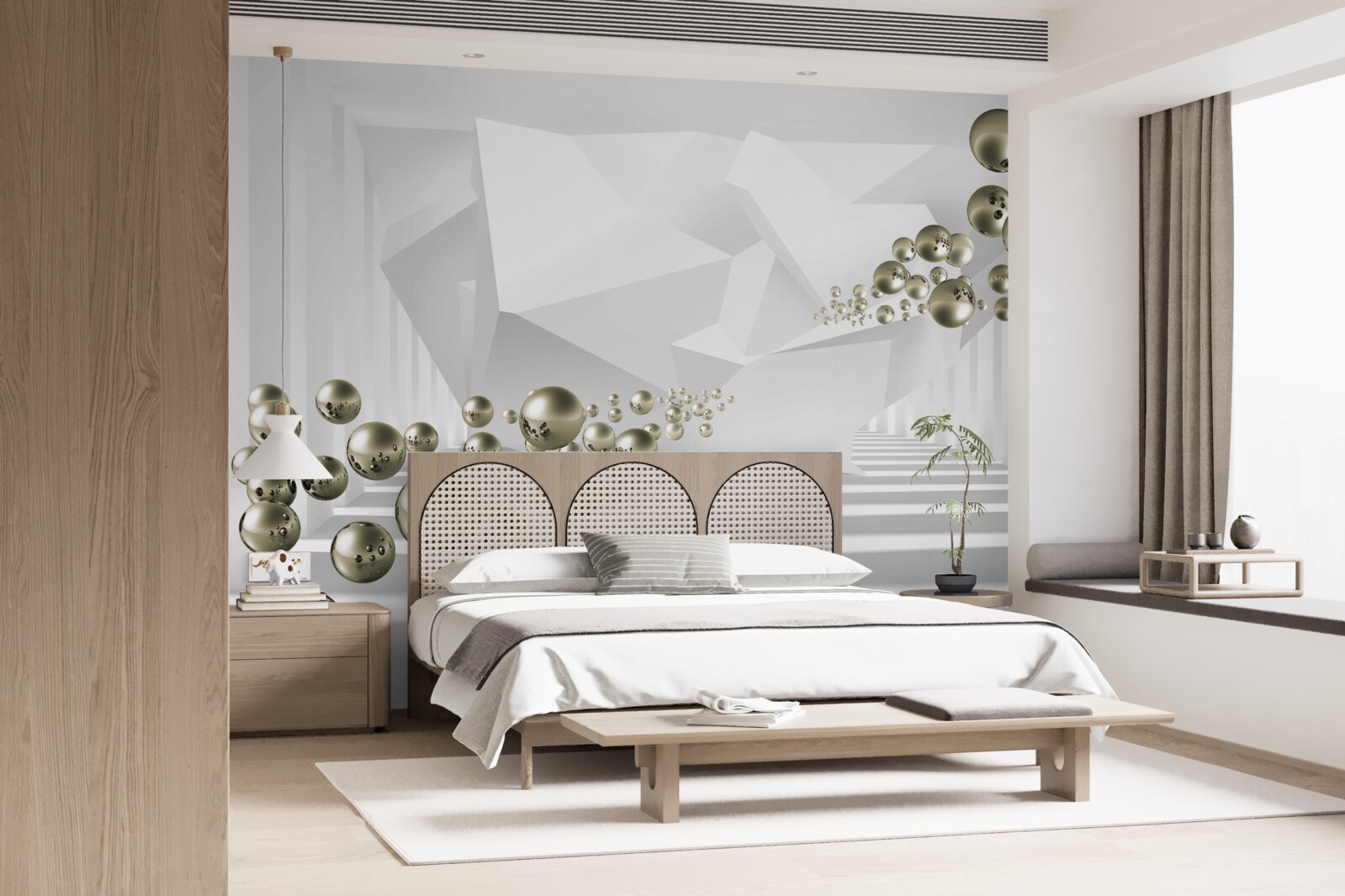 Fototapeta abstraktný tunel, v ktorom odlietajú zlaté perly