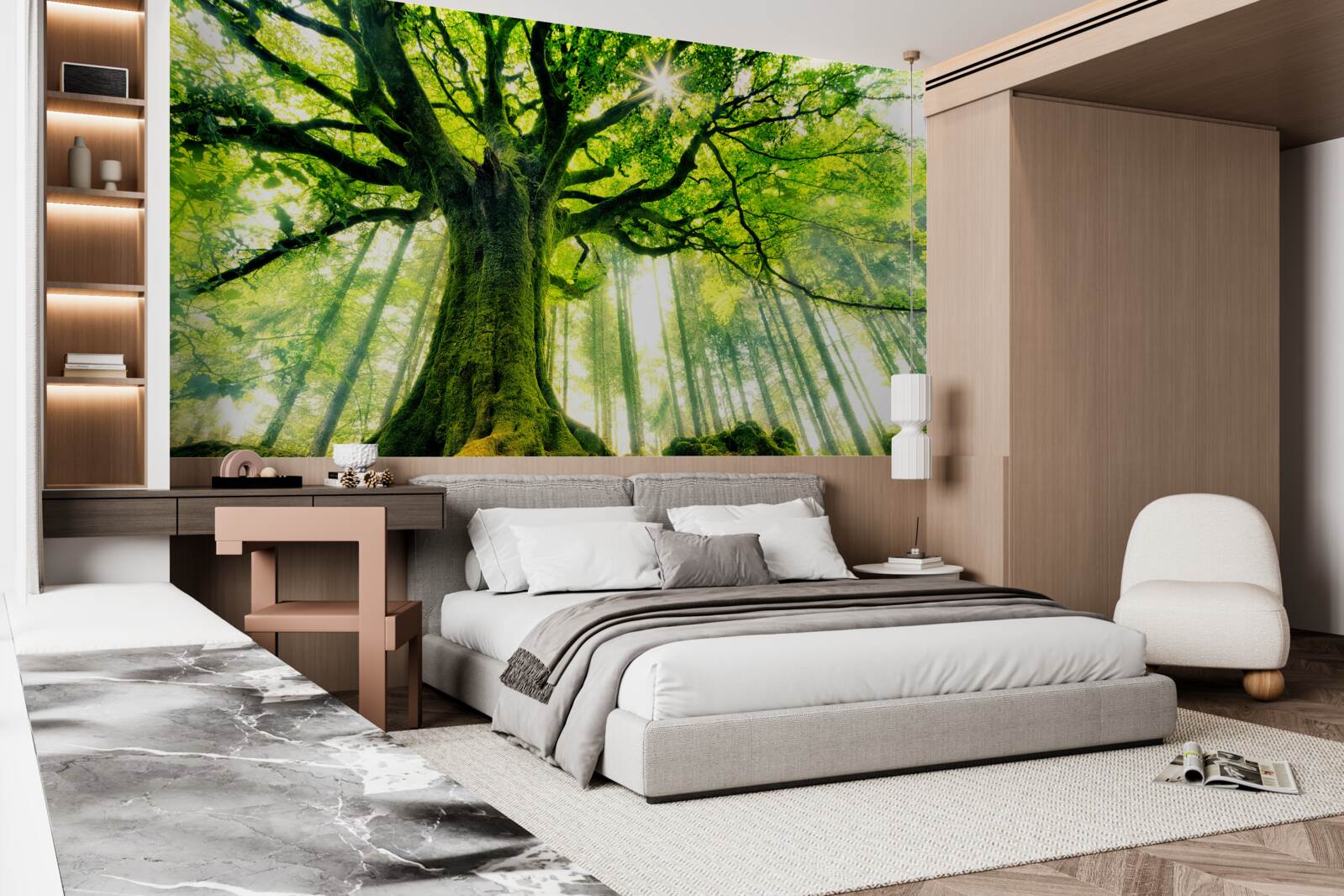 Fototapeta majestátny strom existencie víta východ slnka