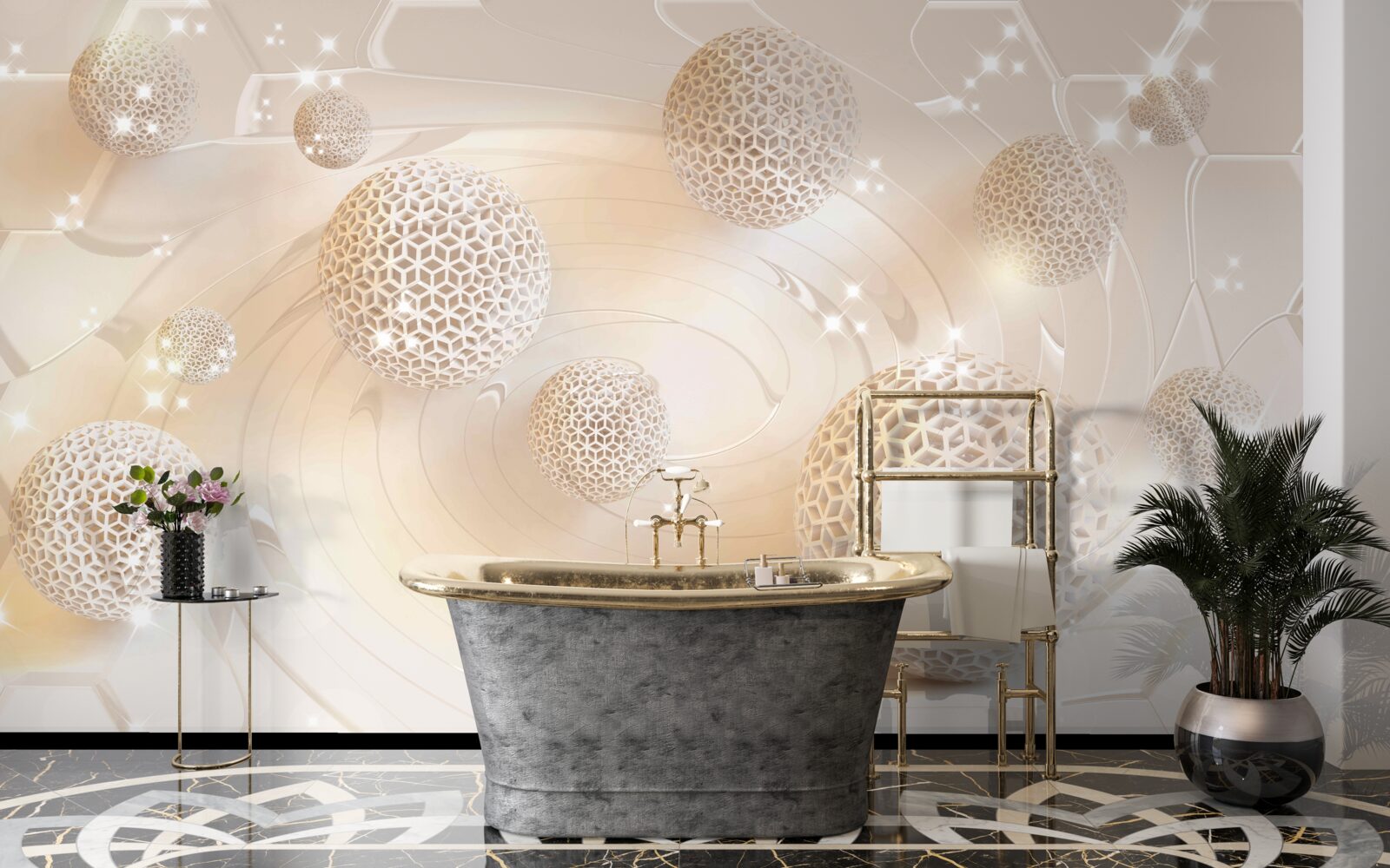 Fototapeta gule sa točia v zlatej žiare