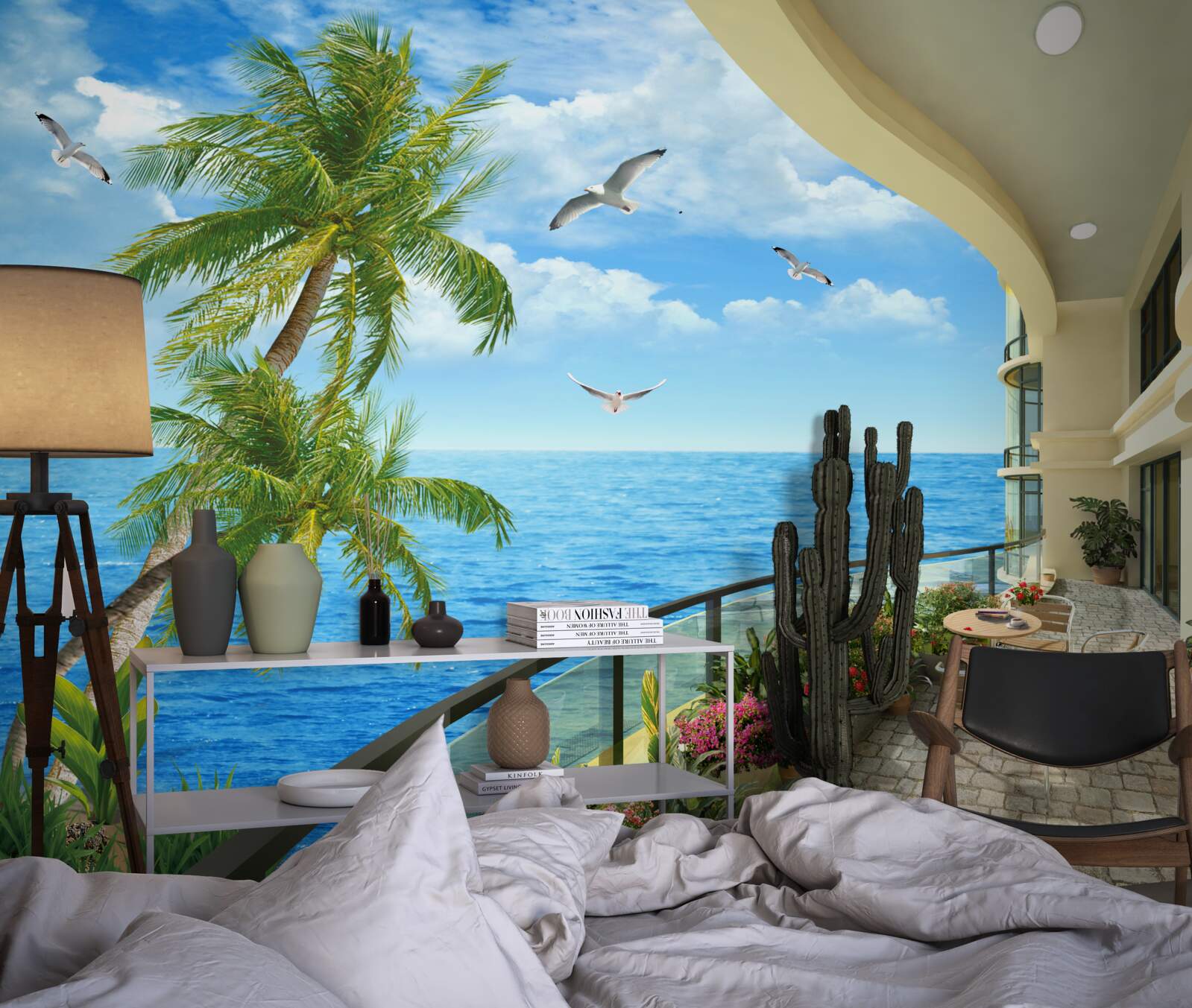 Fototapeta terasa s výhľadom na oceán