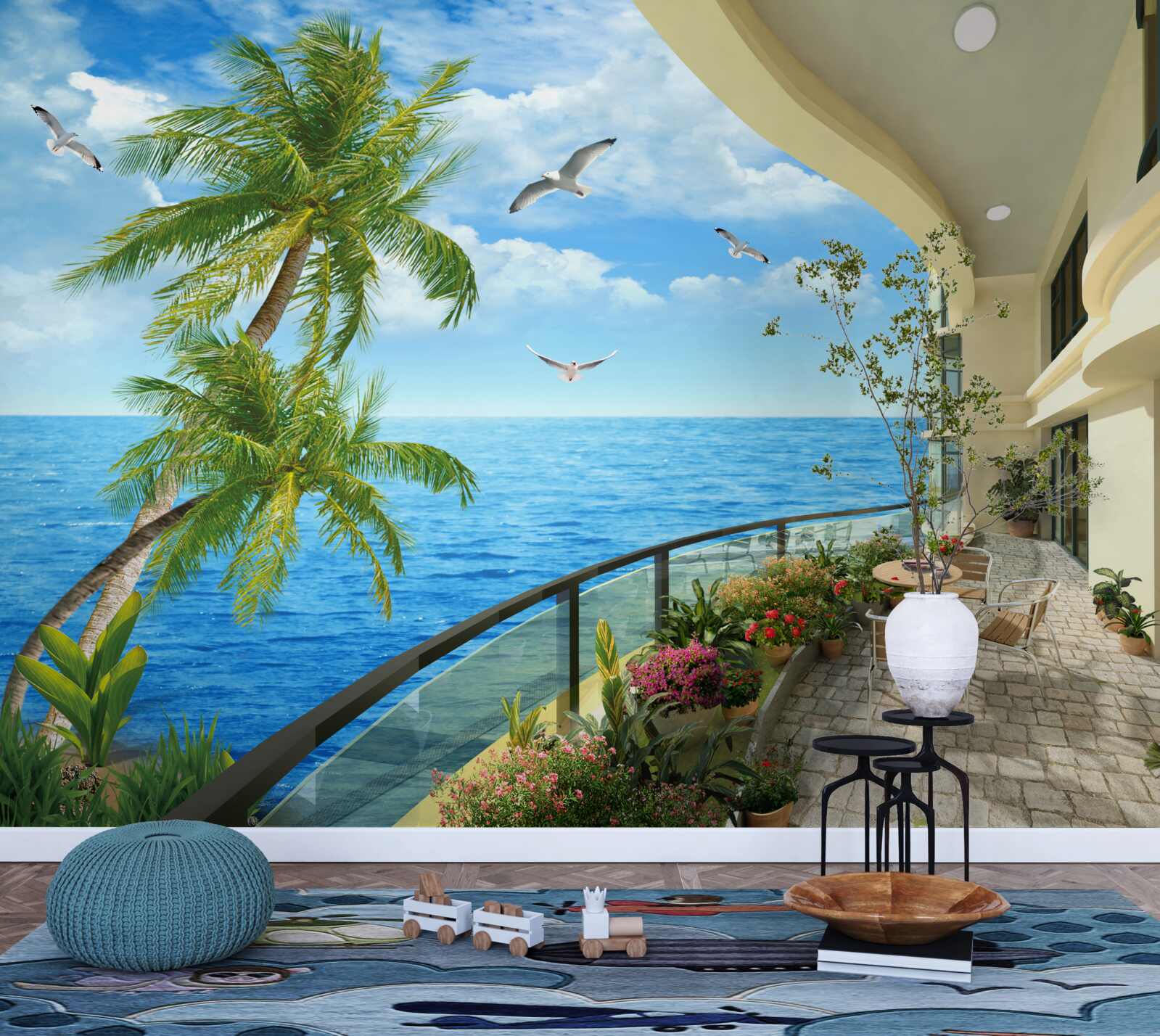 Fototapeta terasa s výhľadom na oceán