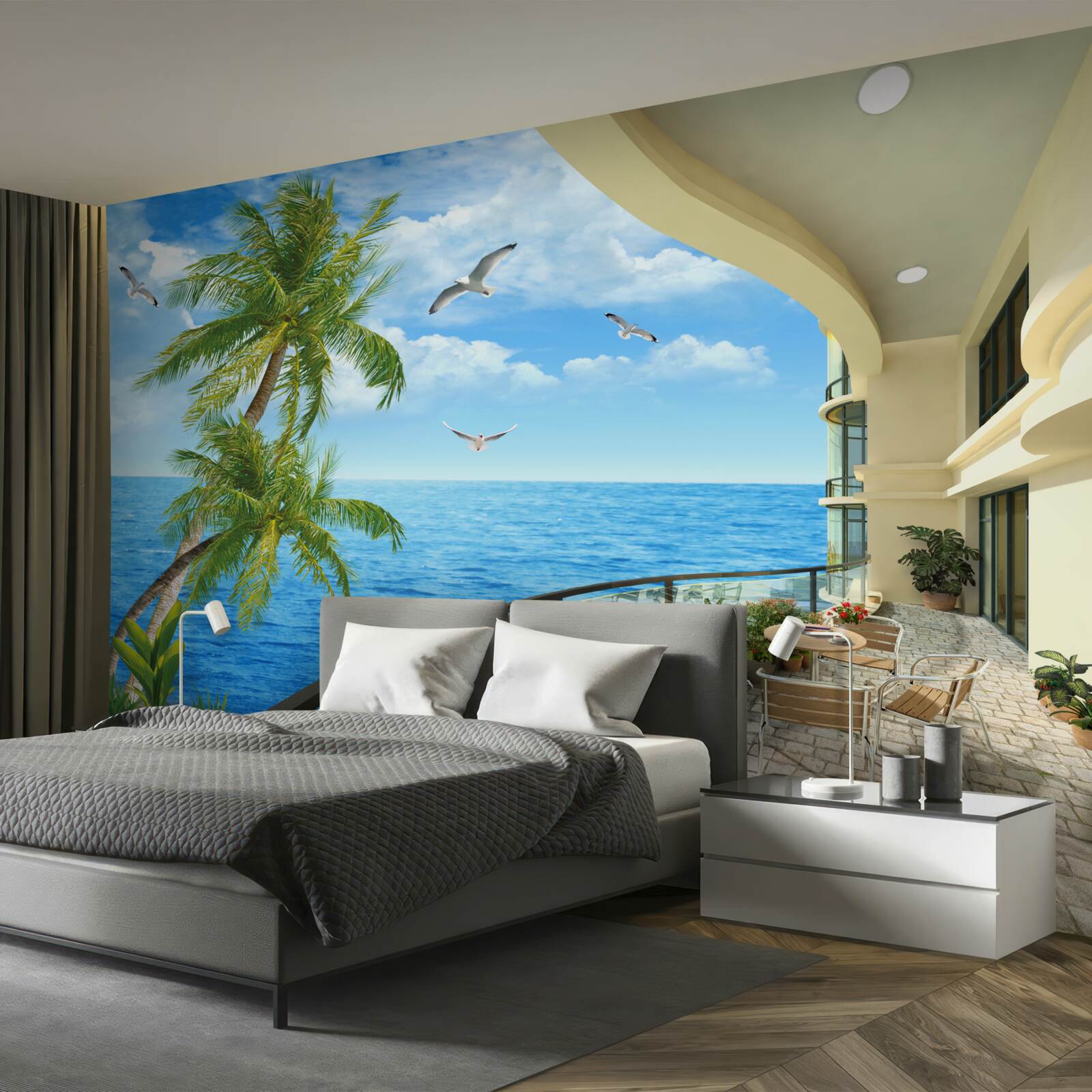 Fototapeta terasa s výhľadom na oceán