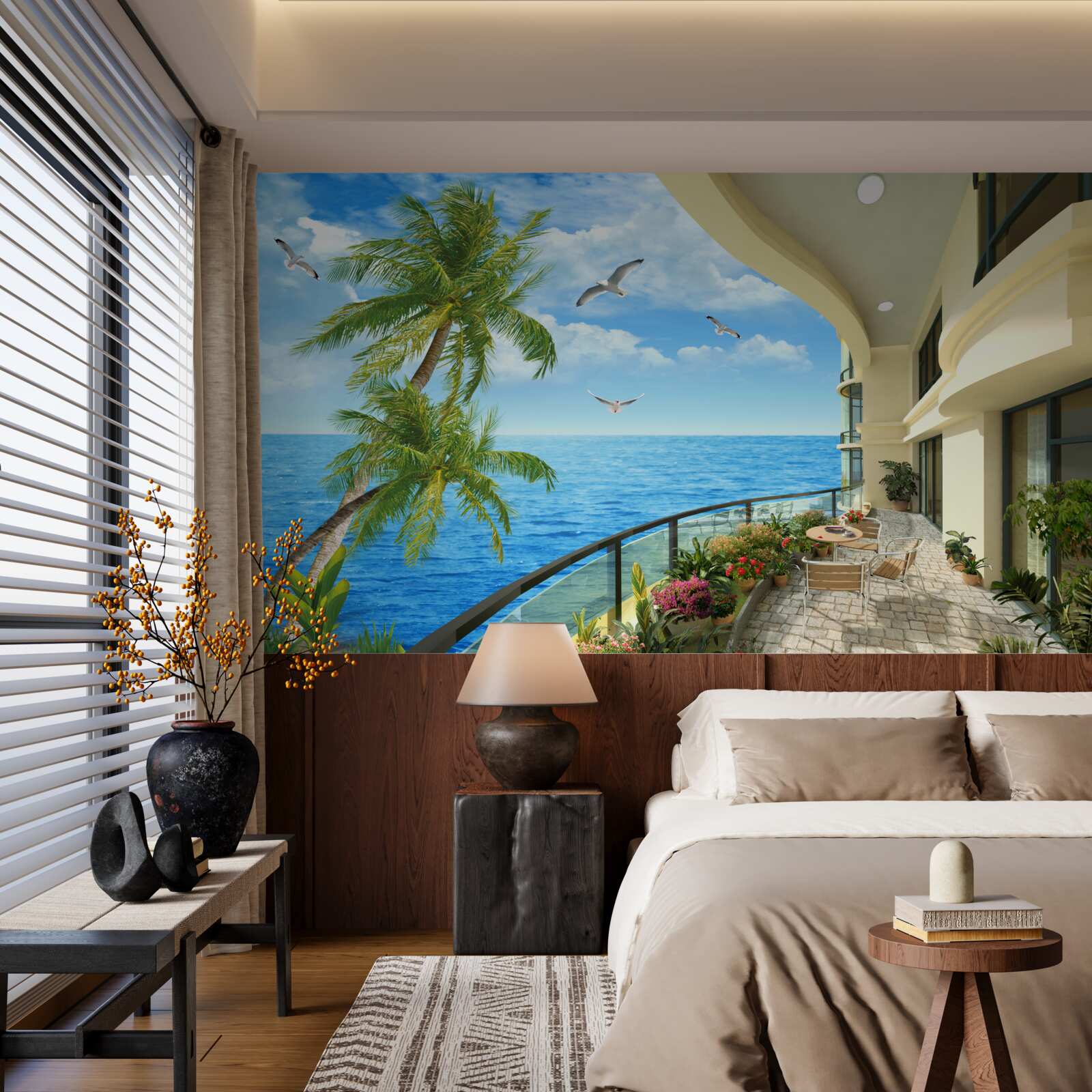 Fototapeta terasa s výhľadom na oceán