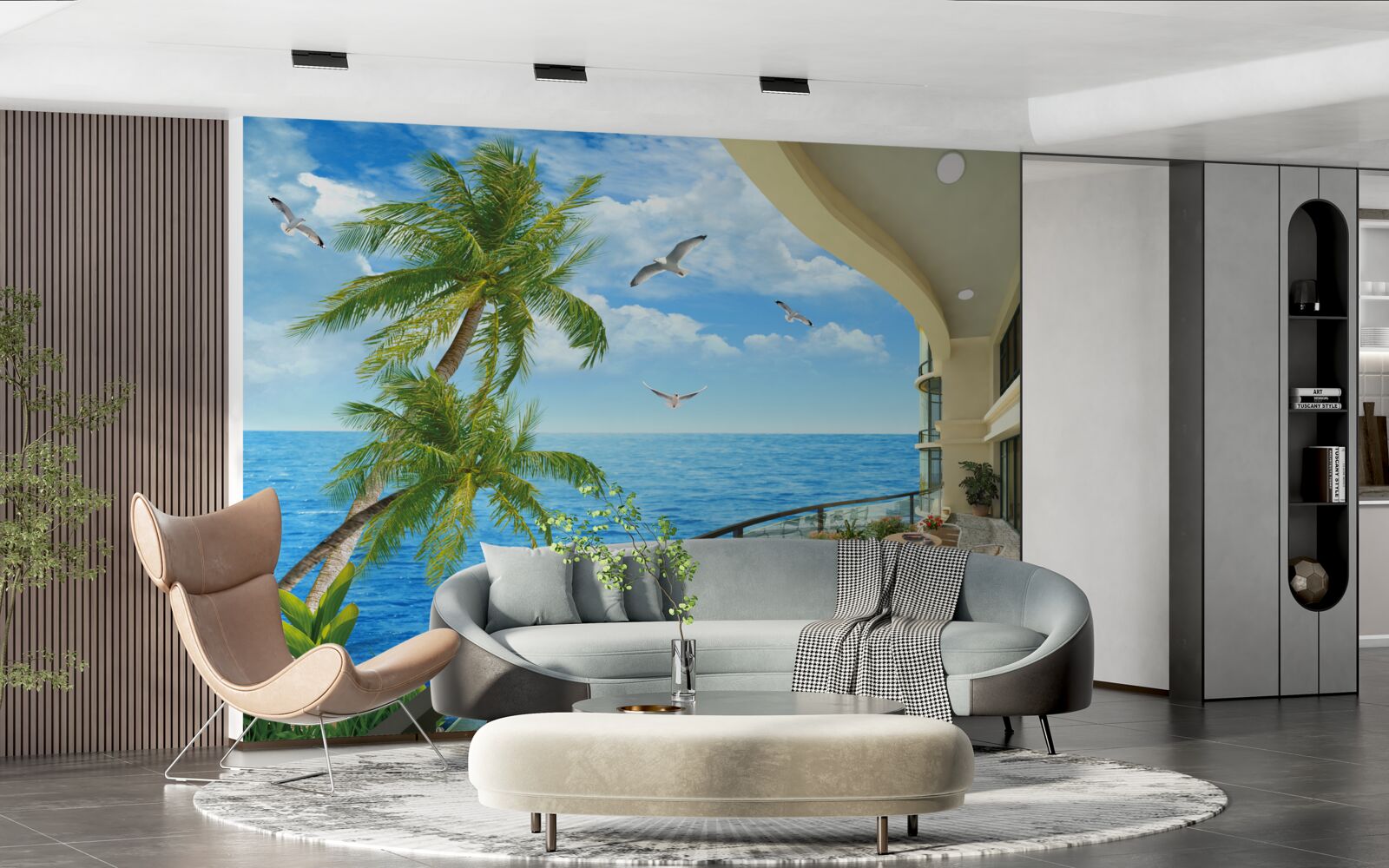 Fototapeta terasa s výhľadom na oceán