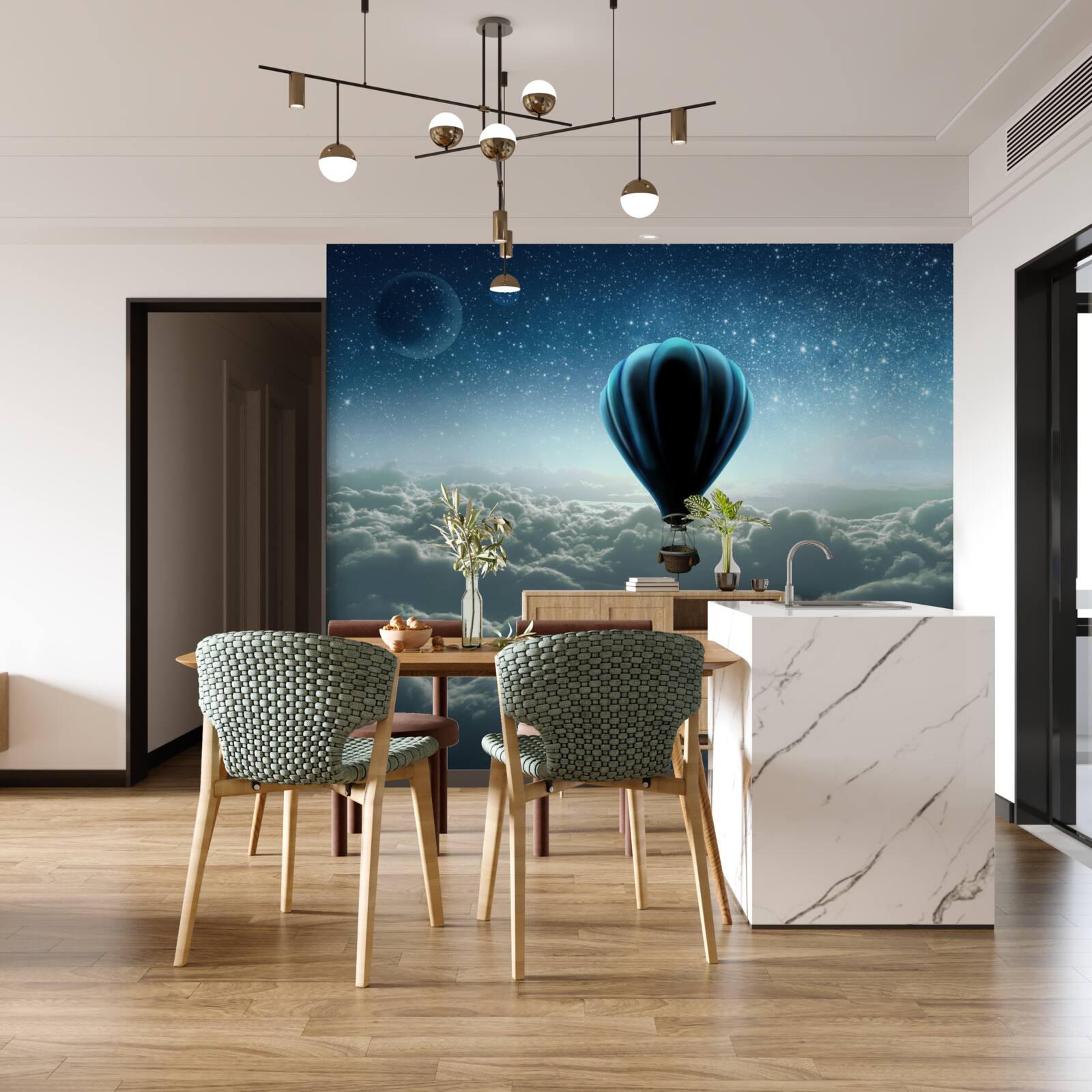 Fototapeta nebeská kupola s hviezdami na balóne