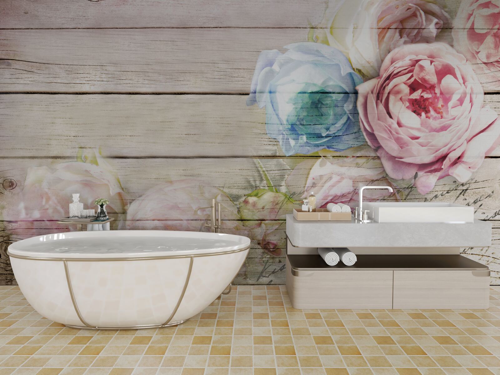 Fototapeta súbor ruží podobných pivonkám