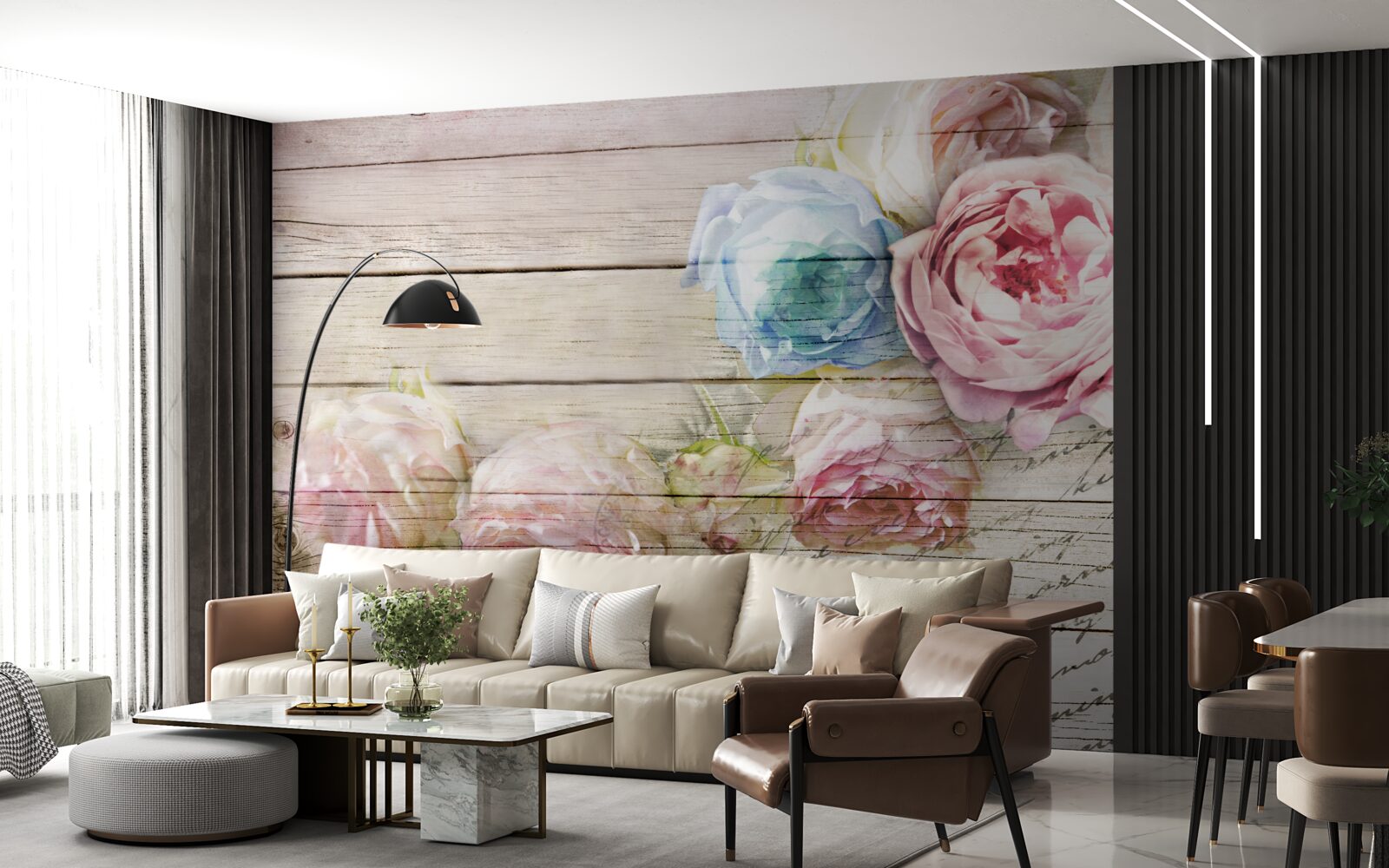 Fototapeta súbor ruží podobných pivonkám