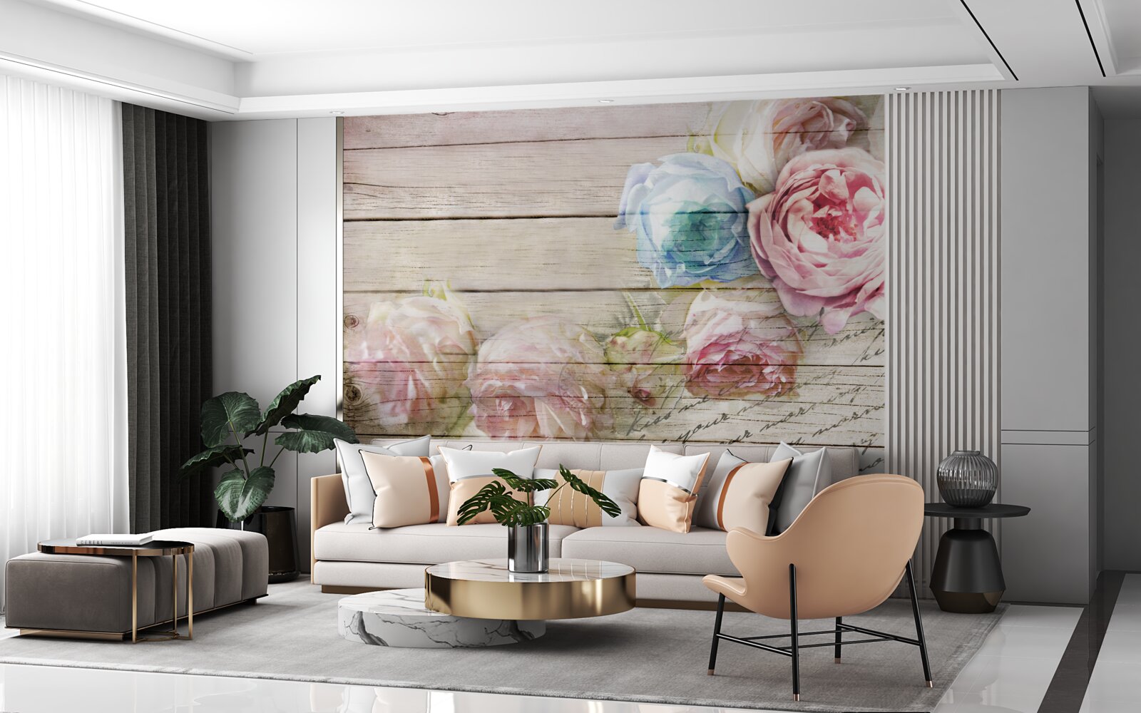 Fototapeta súbor ruží podobných pivonkám