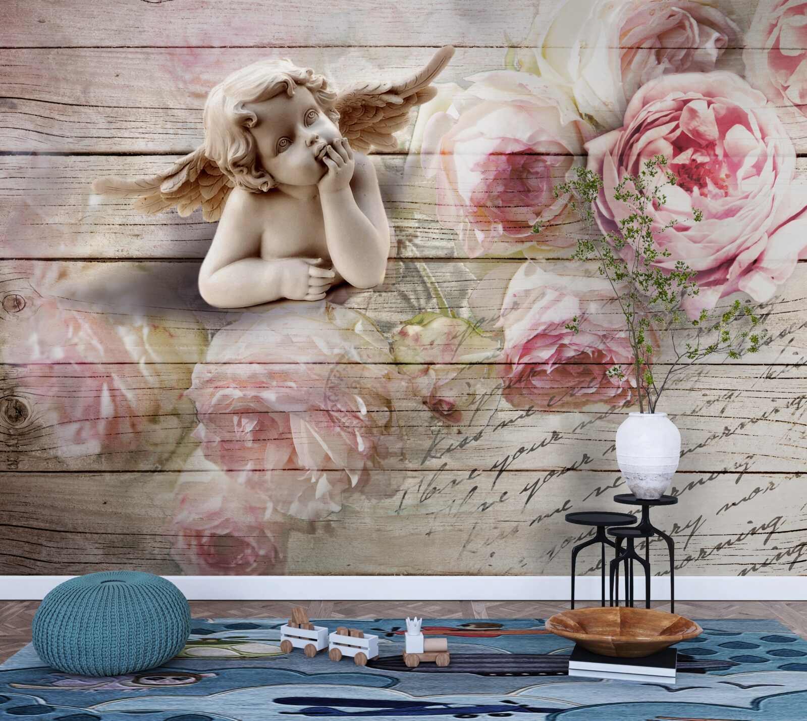 Fototapeta reflexné púčiky anjela a šarlátovej ruže