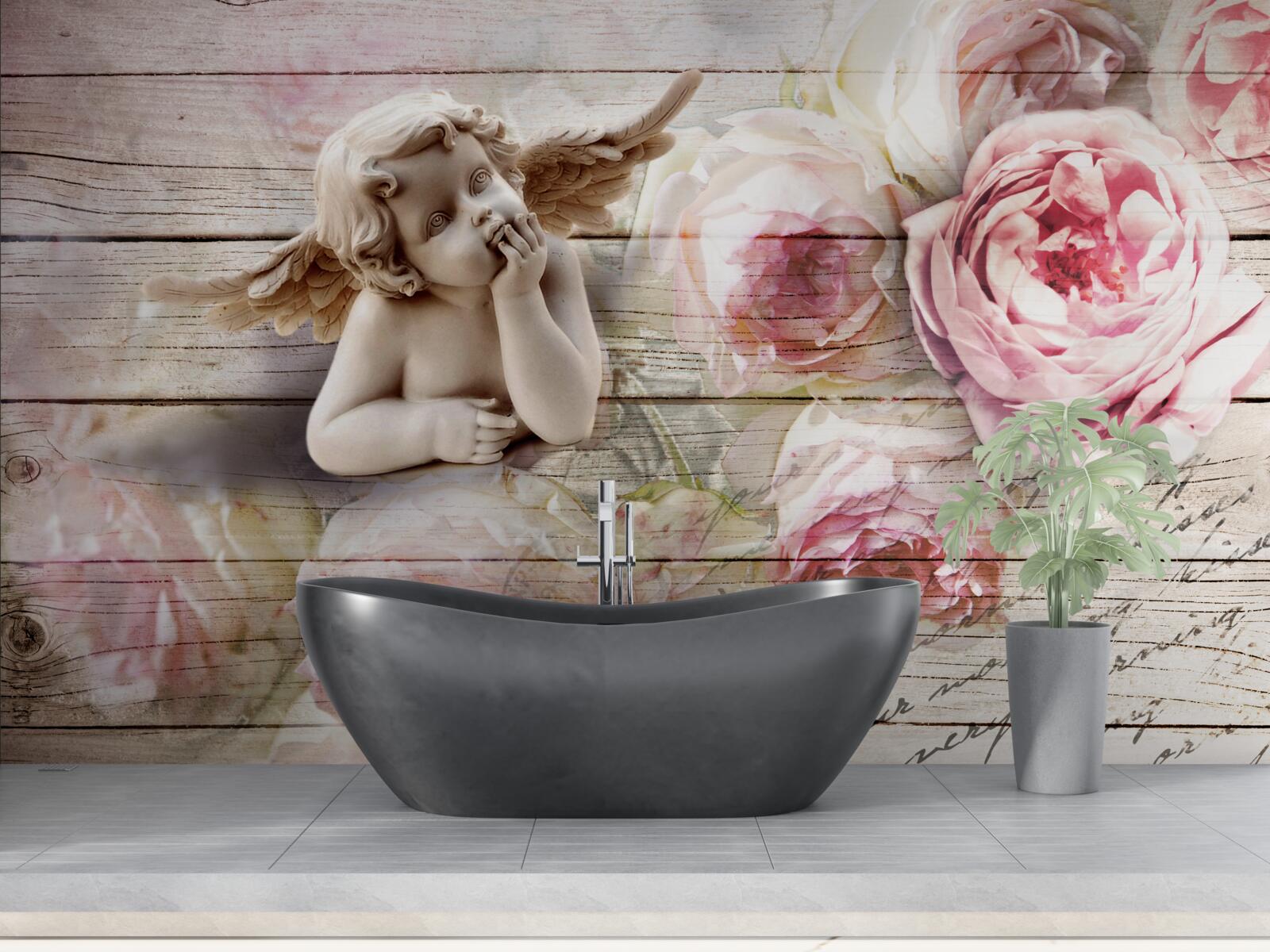 Fototapeta reflexné púčiky anjela a šarlátovej ruže