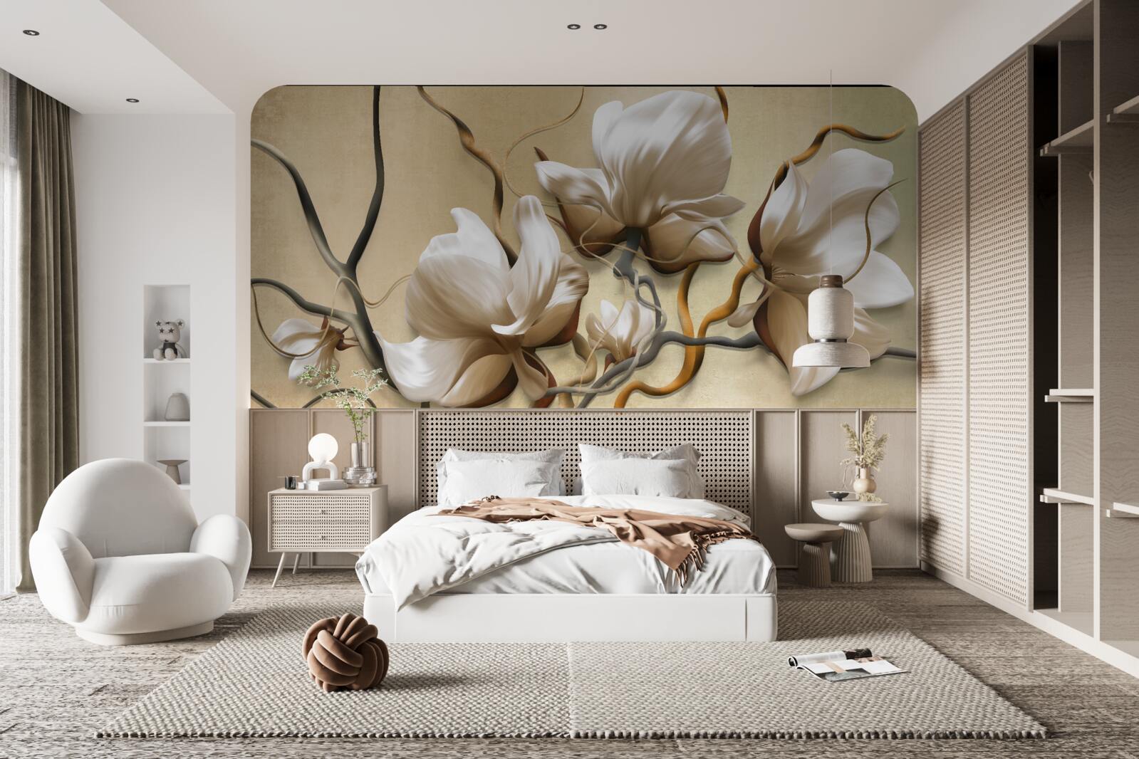 Fototapeta elegantné konáre zdobené bielymi kvetmi