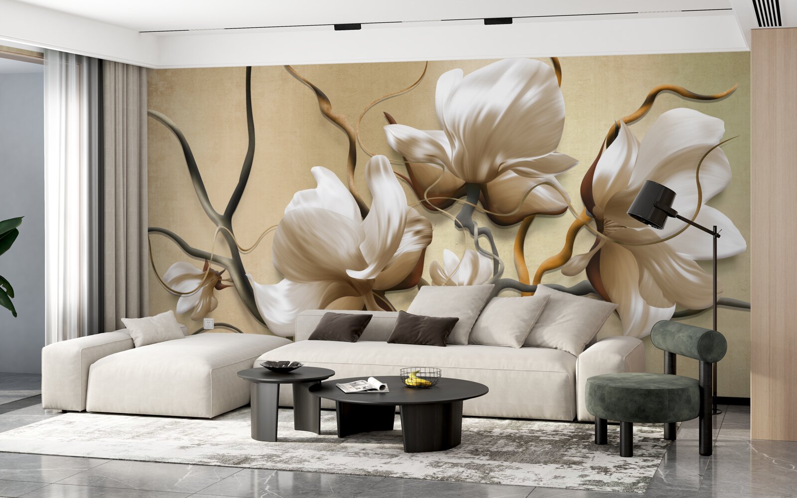 Fototapeta elegantné konáre zdobené bielymi kvetmi