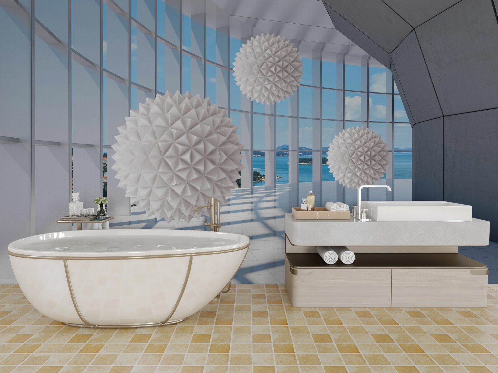 Fototapeta ihlové gule vo vizuálnom priechode