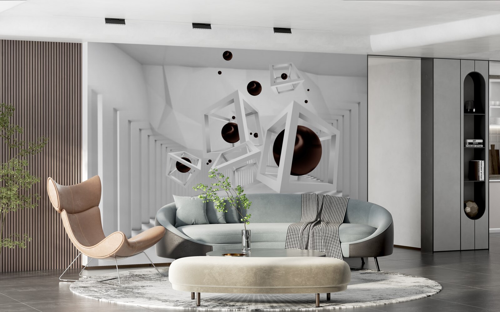 Fototapeta veľké čierne gule obklopené bielymi rámami