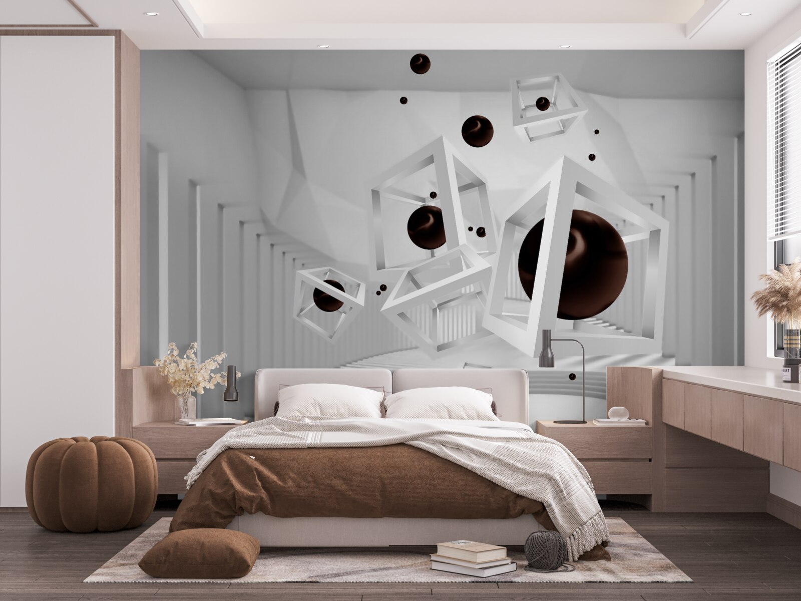 Fototapeta veľké čierne gule obklopené bielymi rámami