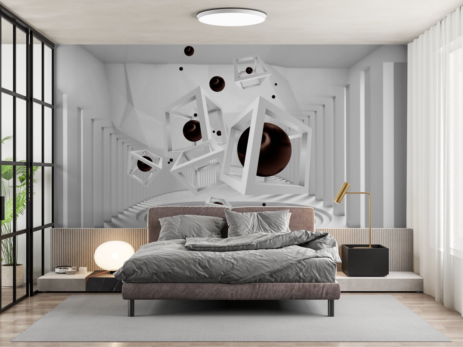 Fototapeta veľké čierne gule obklopené bielymi rámami