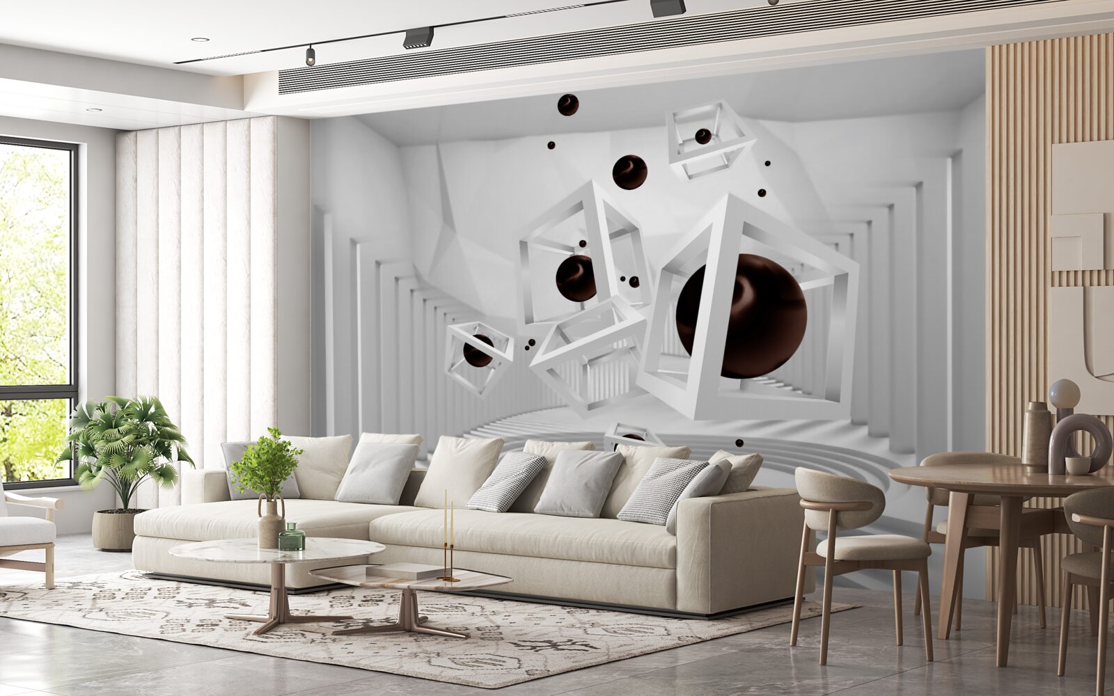 Fototapeta veľké čierne gule obklopené bielymi rámami