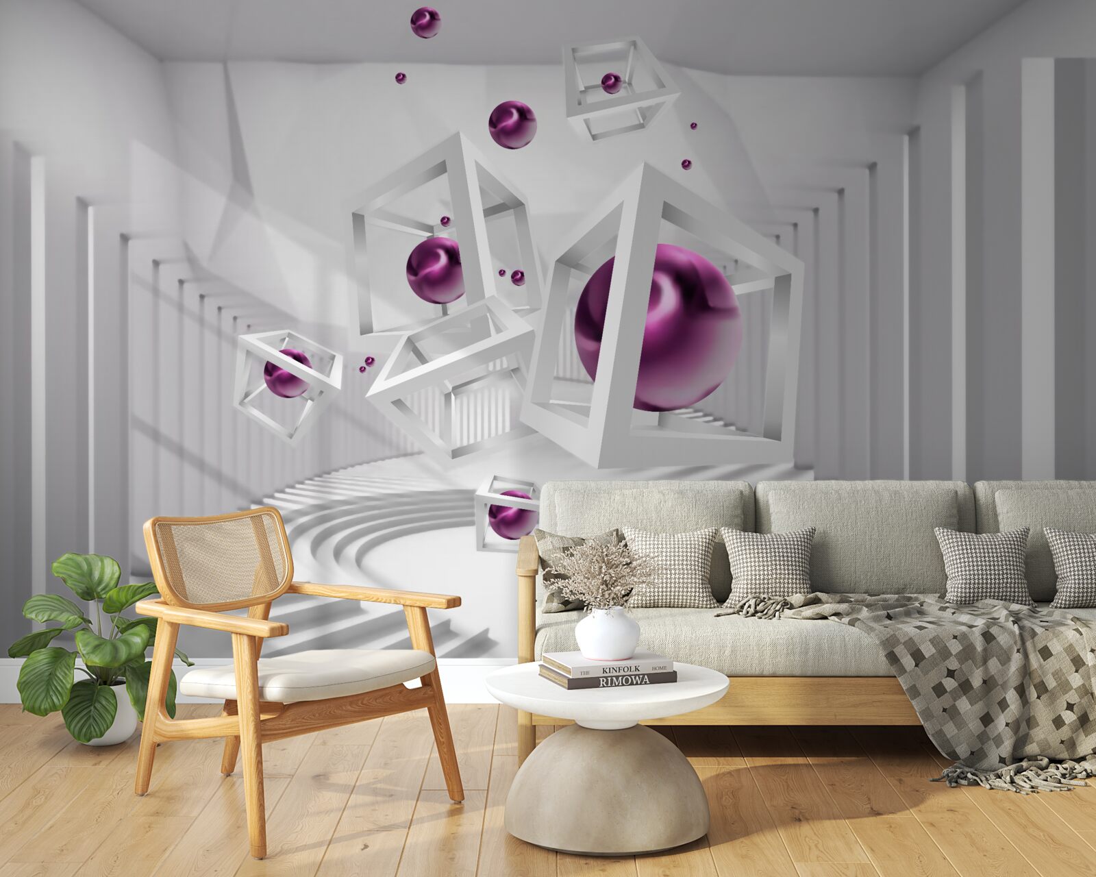 Fototapeta geometrické tvary a schody v koncepte abstrakcie