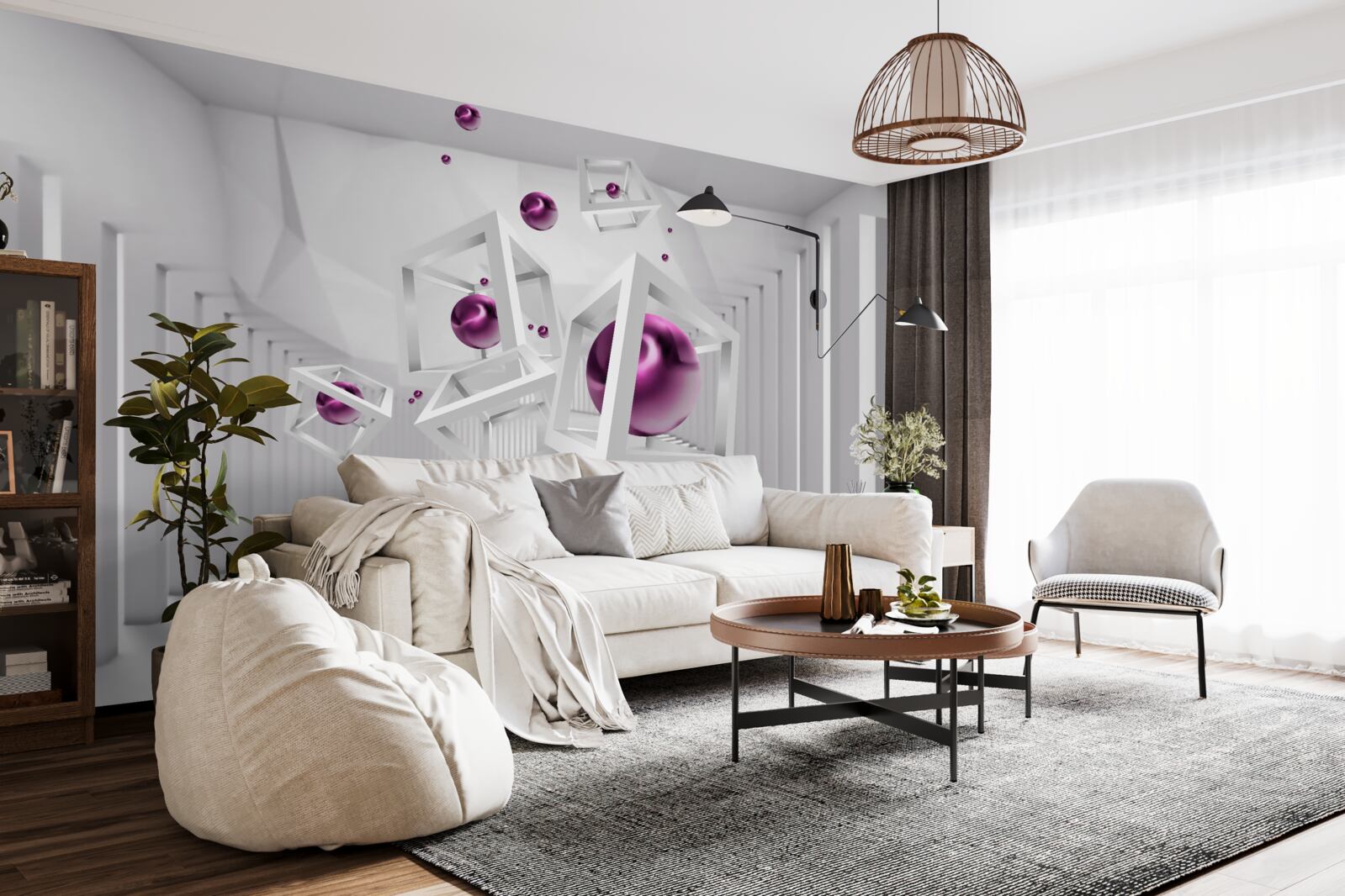 Fototapeta geometrické tvary a schody v koncepte abstrakcie