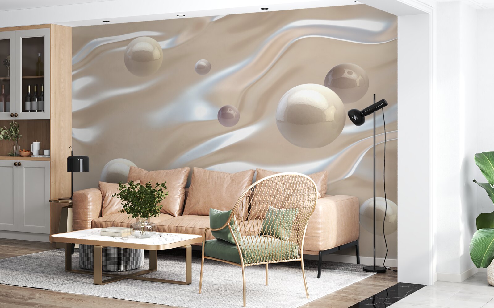 Fototapeta zlaté perly na vodnej hladine