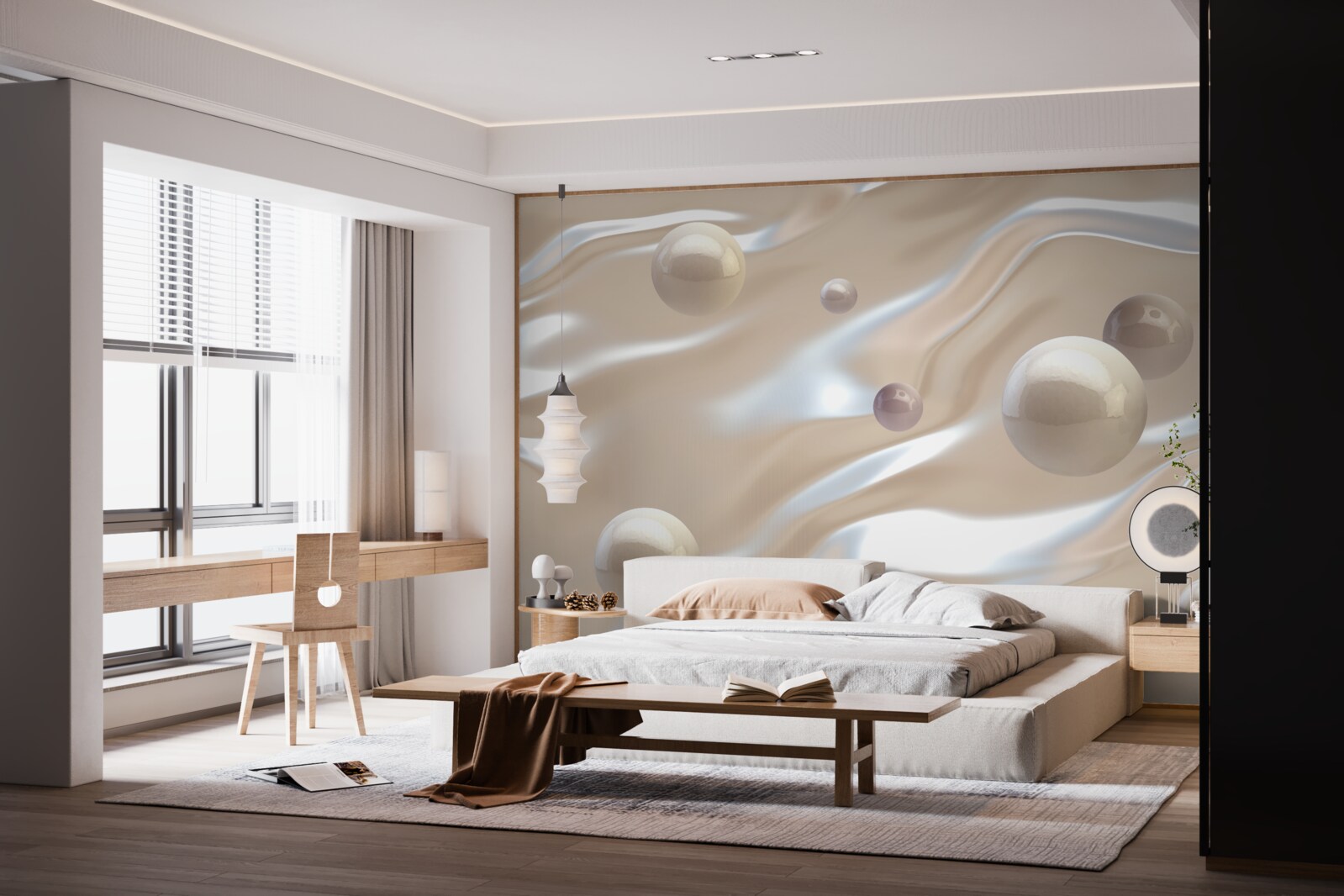 Fototapeta zlaté perly na vodnej hladine