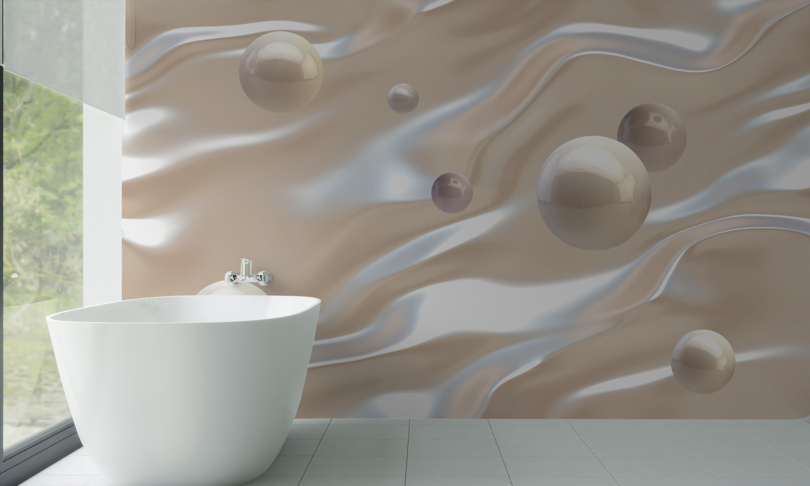 Fototapeta zlaté perly na vodnej hladine