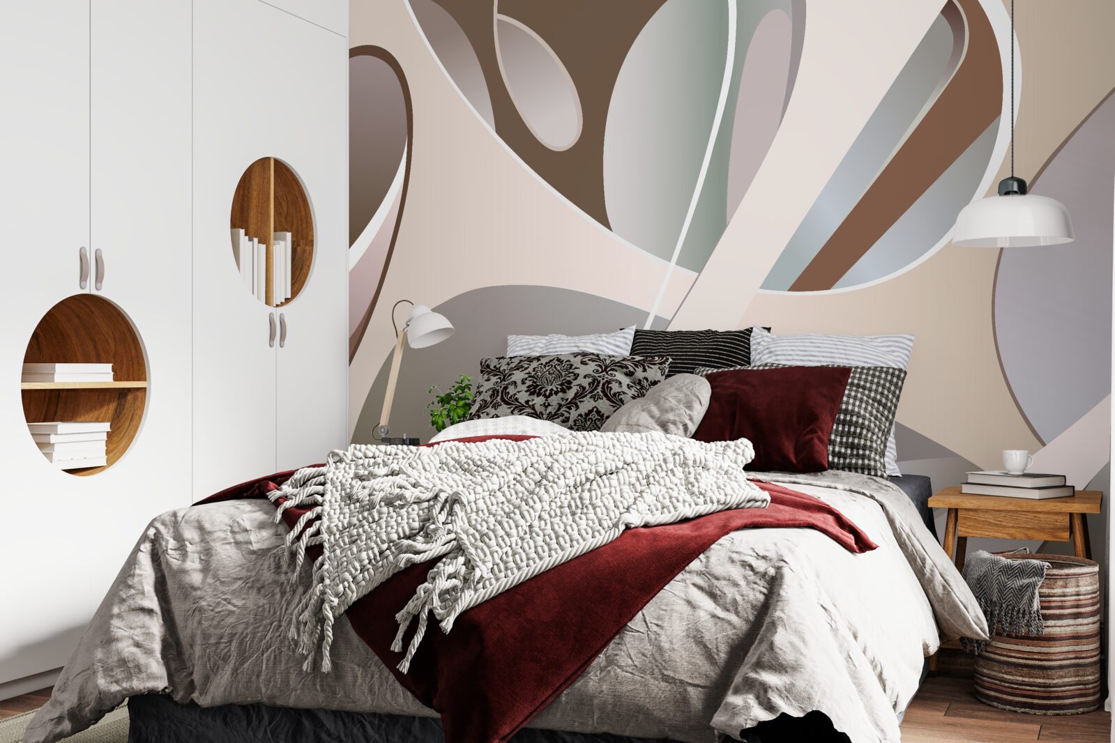 Fototapeta abstraktné krivky v béžovej farbe