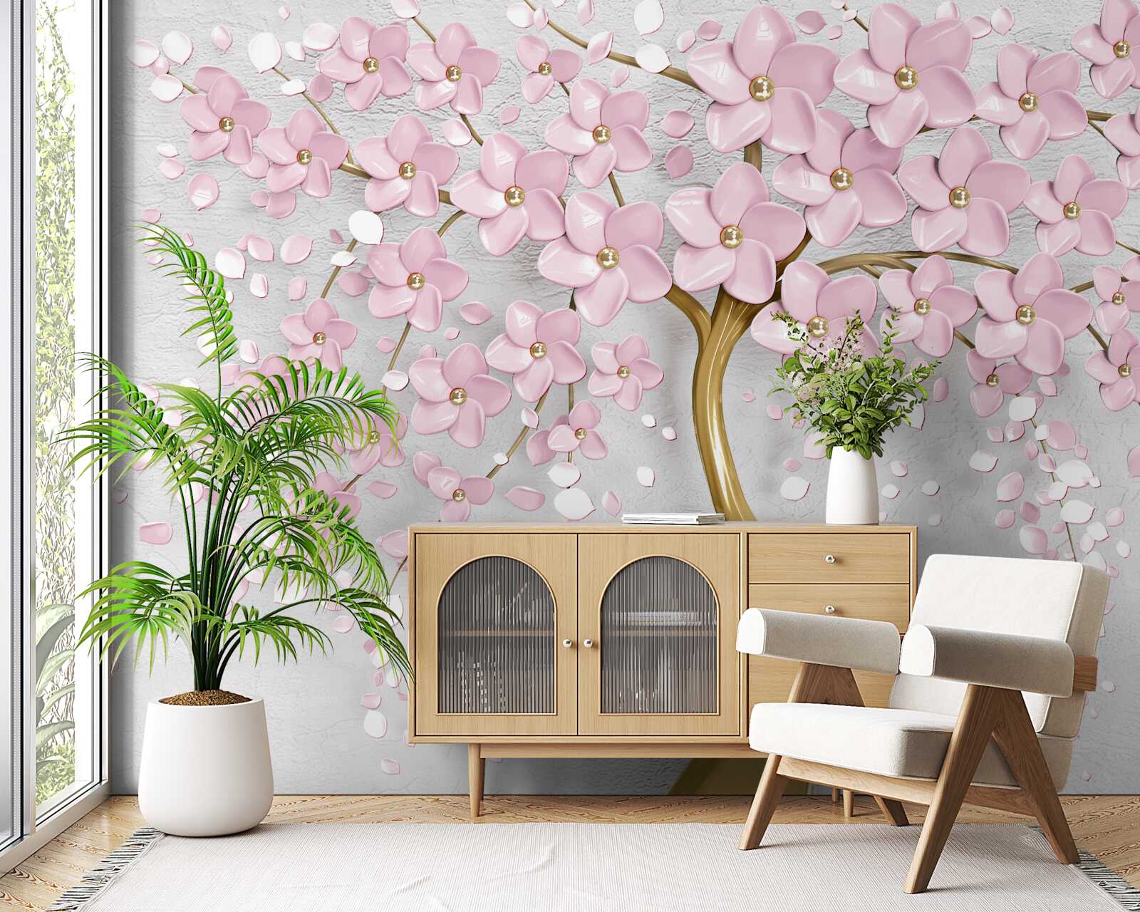 Fototapeta kvitnúci strom s visiacimi vetvami