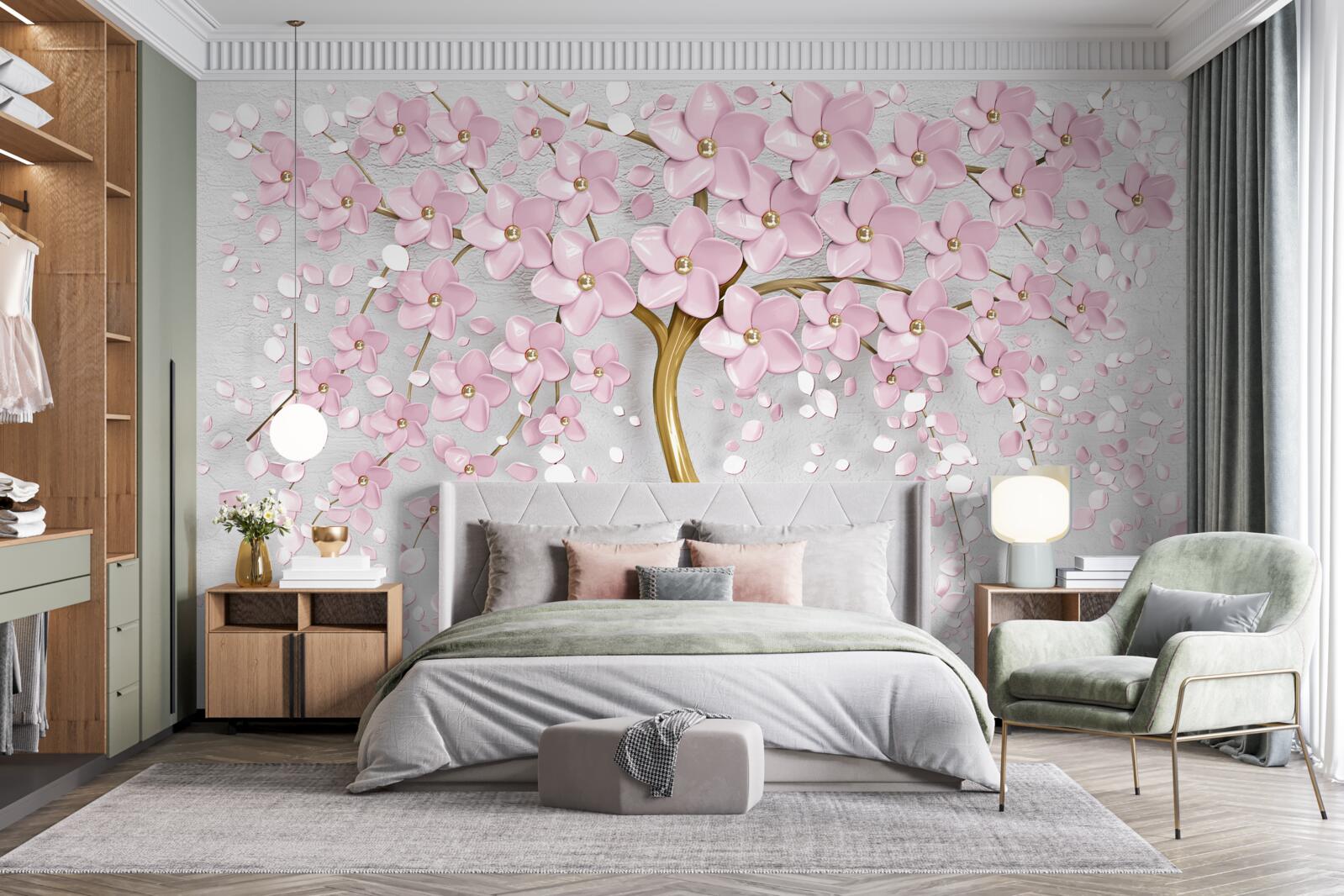 Fototapeta kvitnúci strom s visiacimi vetvami