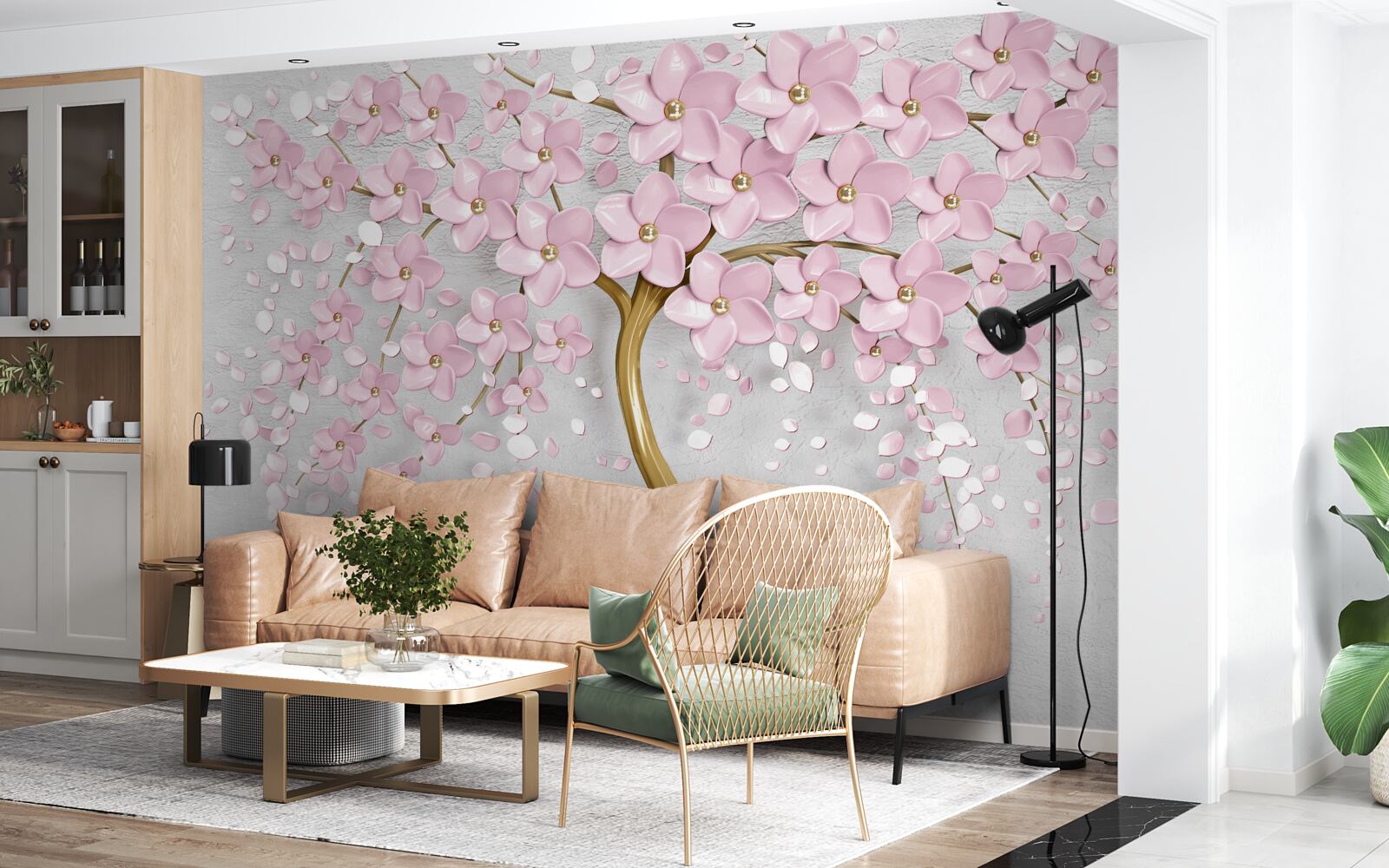 Fototapeta kvitnúci strom s visiacimi vetvami