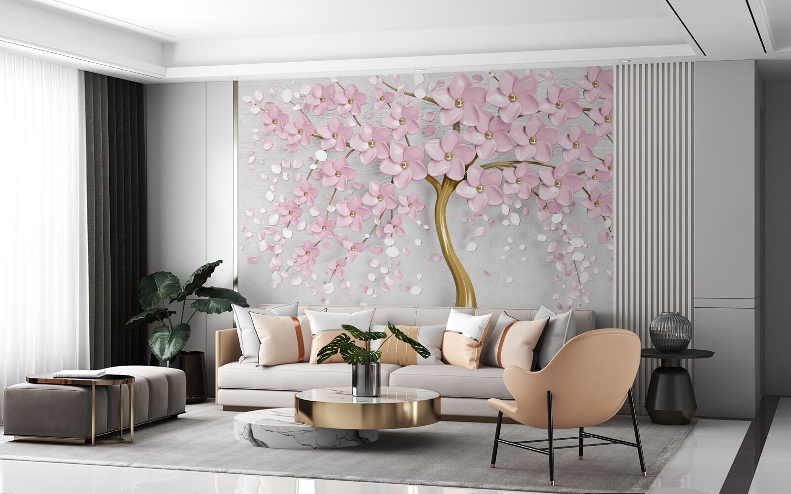 Fototapeta kvitnúci strom s visiacimi vetvami