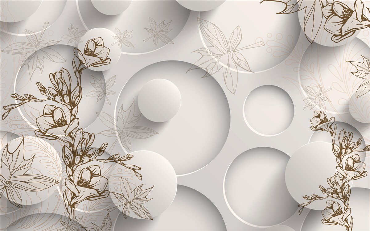 Fototapeta stromy majú zlaté konáre na pozadí oblých tvarov