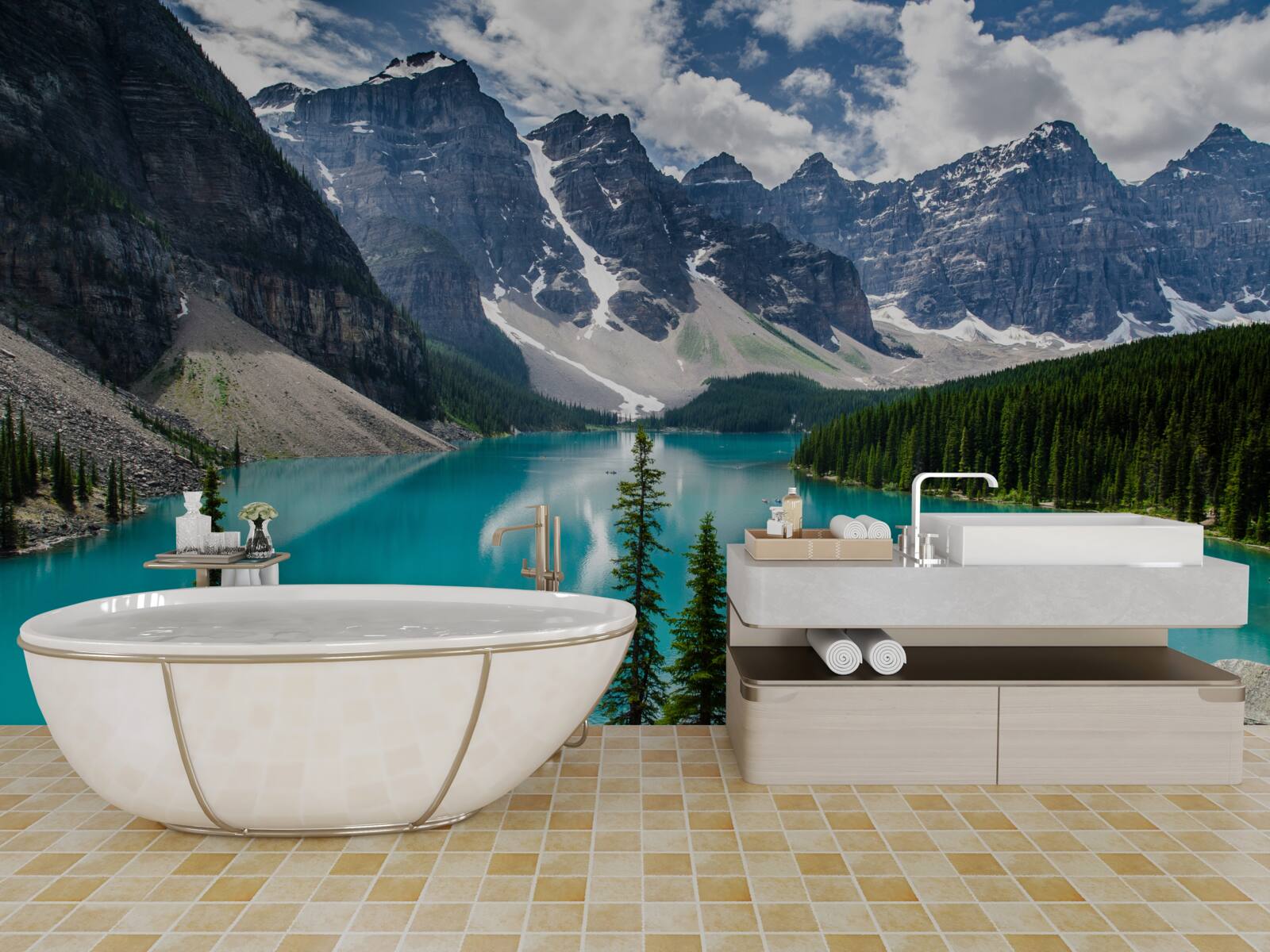 Fototapeta modré horské potoky